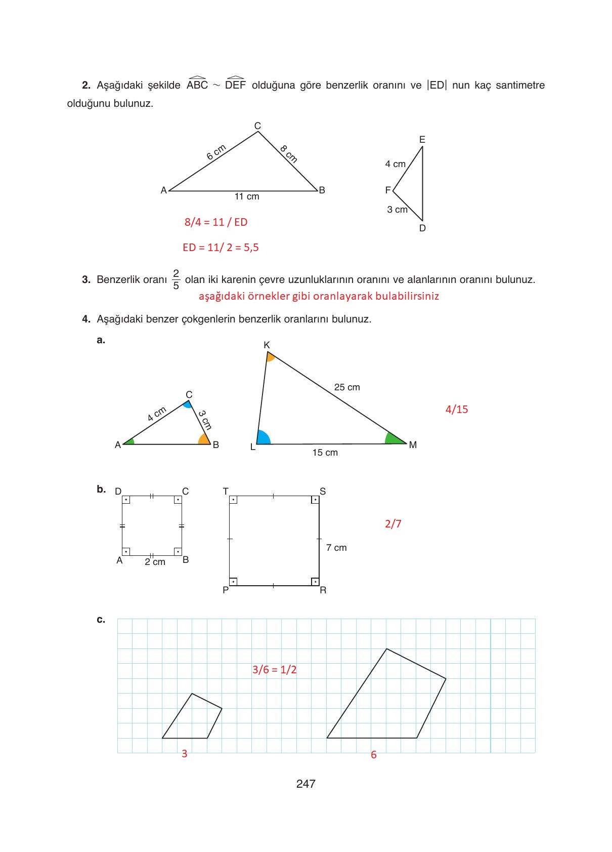 8. Sınıf Ada Yayıncılık Matematik Ders Kitabı Sayfa 247 Cevapları