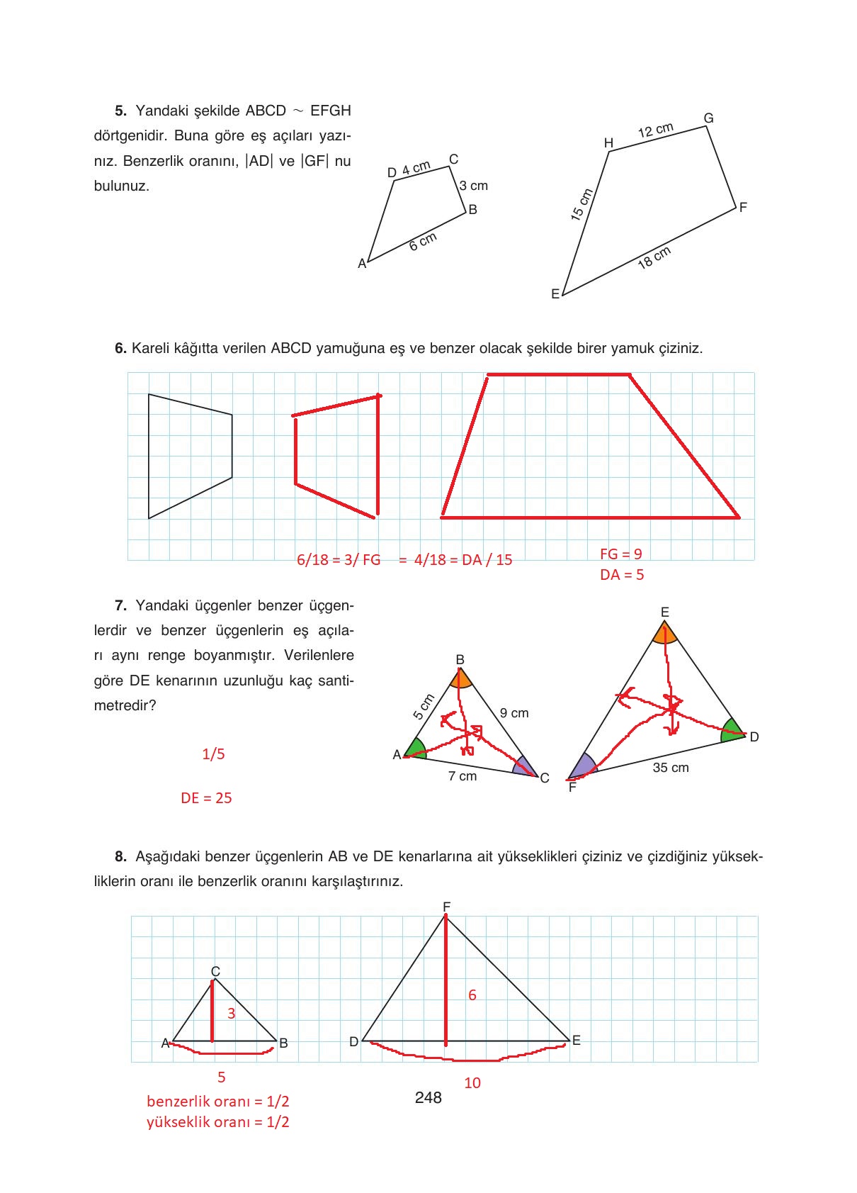 8. Sınıf Ada Yayıncılık Matematik Ders Kitabı Sayfa 248 Cevapları