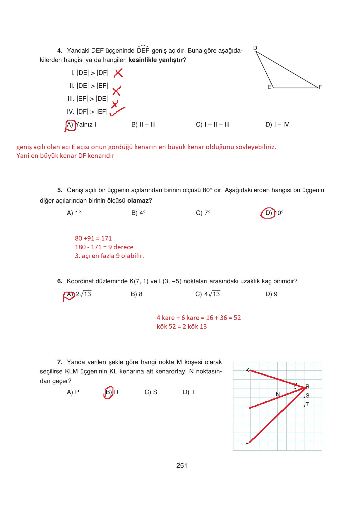 8. Sınıf Ada Yayıncılık Matematik Ders Kitabı Sayfa 251 Cevapları