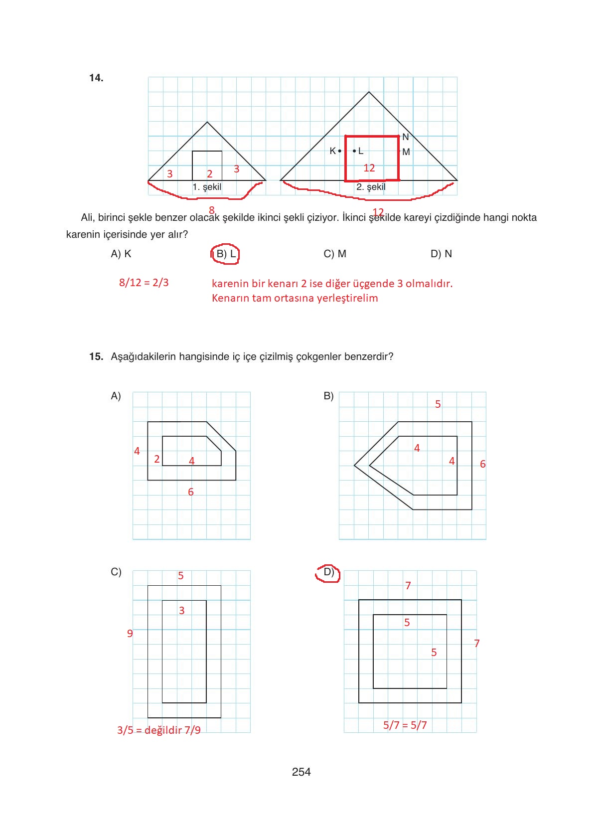 8. Sınıf Ada Yayıncılık Matematik Ders Kitabı Sayfa 254 Cevapları