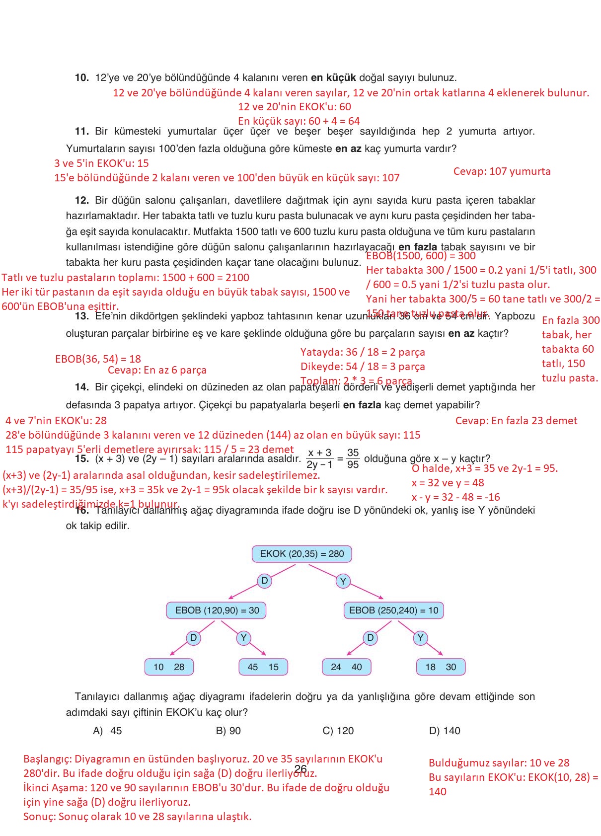 8. Sınıf Ada Yayıncılık Matematik Ders Kitabı Sayfa 26 Cevapları 8. Sınıf Ada Yayıncılık Matematik Ders Kitabı Sayfa 26 Cevapları