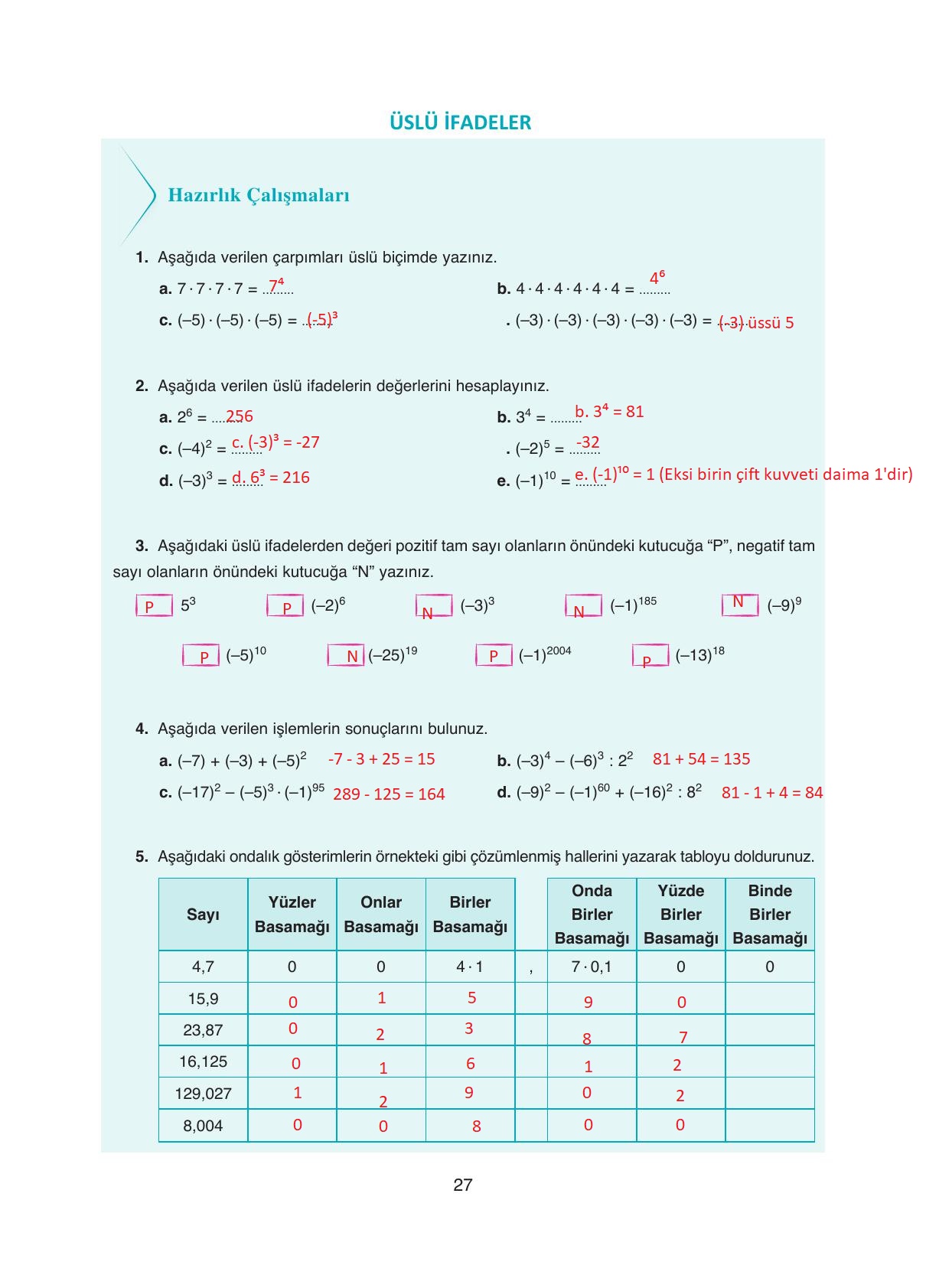 8. Sınıf Ada Yayıncılık Matematik Ders Kitabı Sayfa 27 Cevapları 8. Sınıf Ada Yayıncılık Matematik Ders Kitabı Sayfa 27 Cevapları