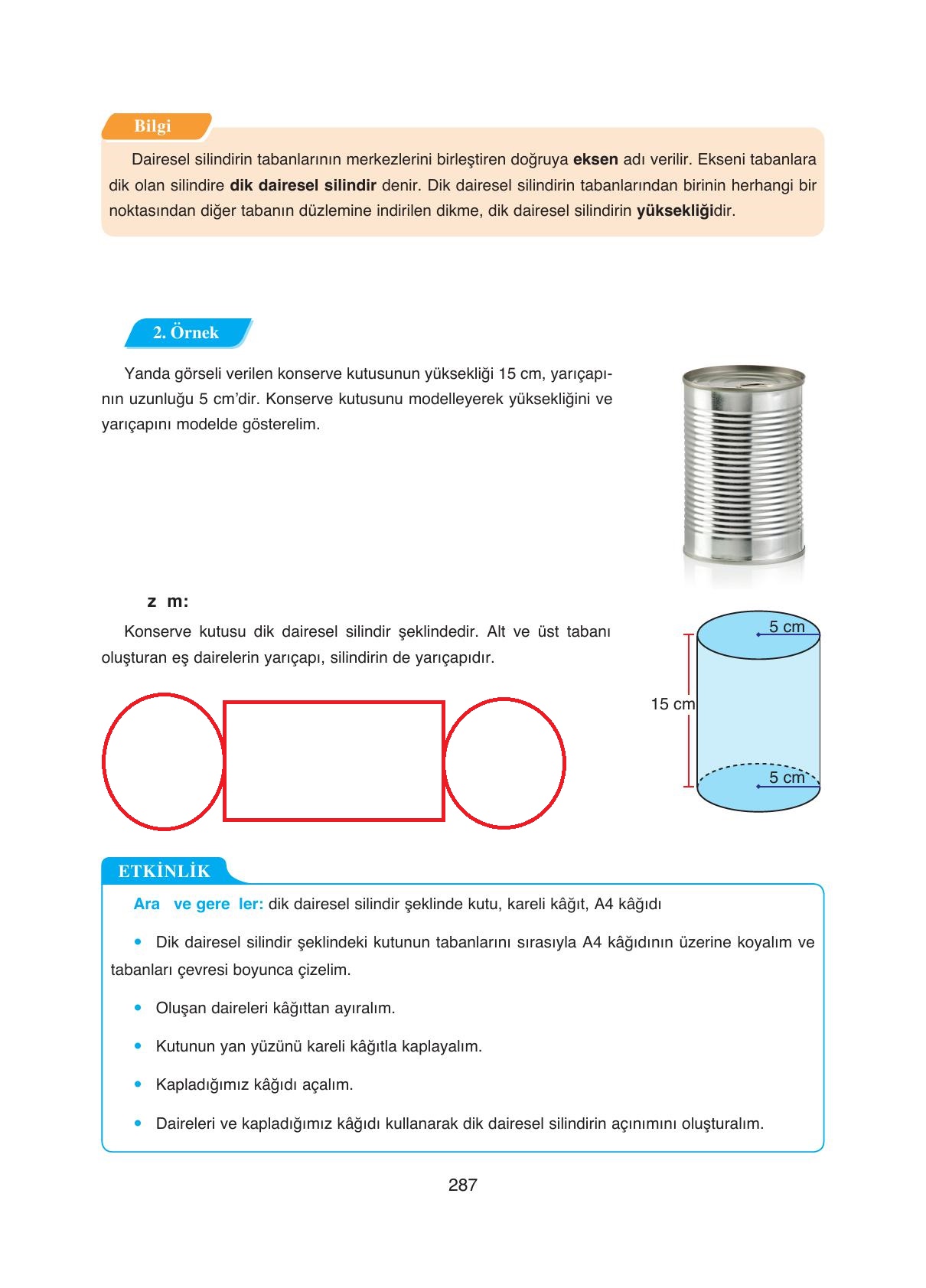 8. Sınıf Ada Yayıncılık Matematik Ders Kitabı Sayfa 287 Cevapları