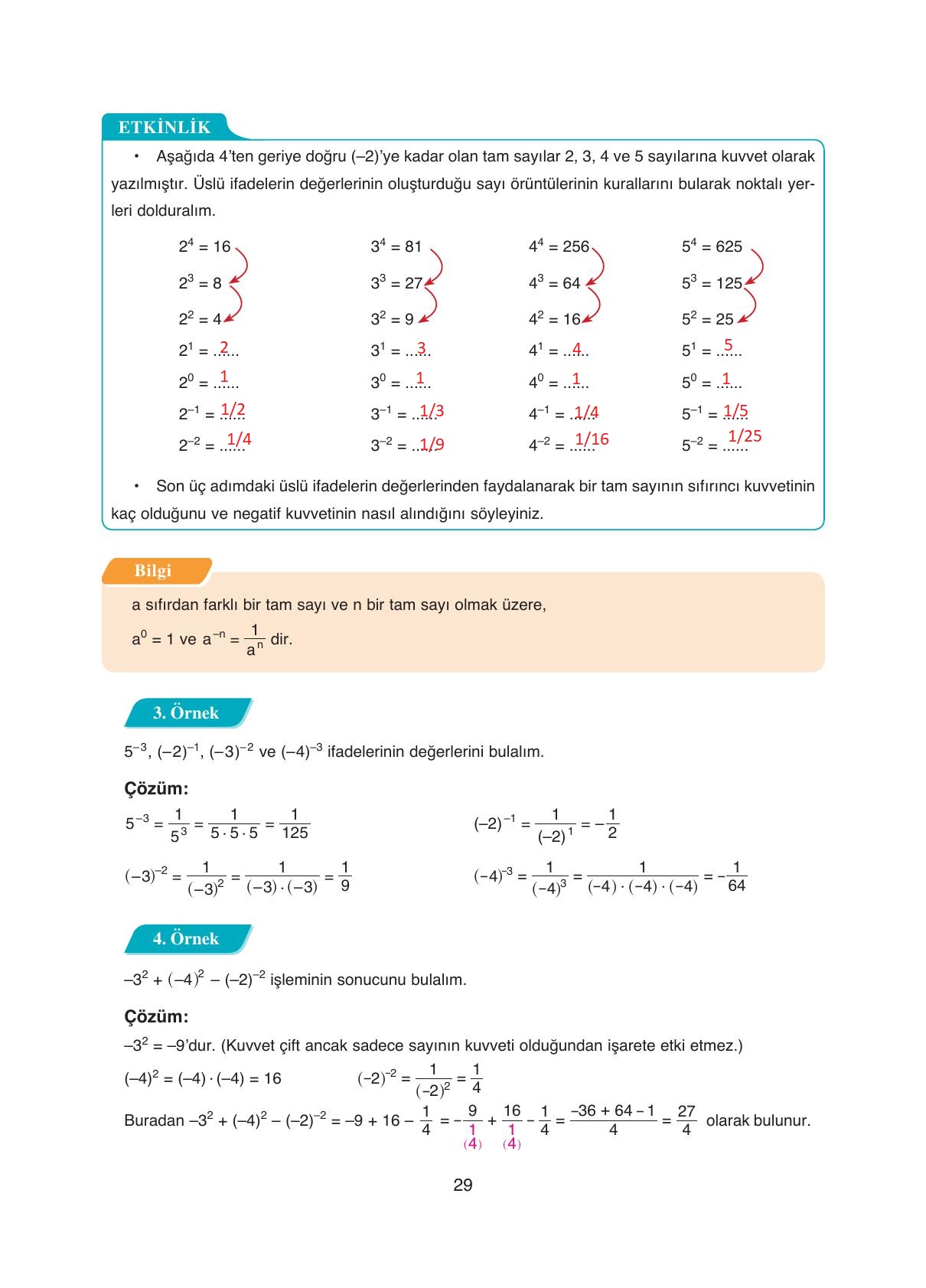 8. Sınıf Ada Yayıncılık Matematik Ders Kitabı Sayfa 29 Cevapları 8. Sınıf Ada Yayıncılık Matematik Ders Kitabı Sayfa 29 Cevapları
