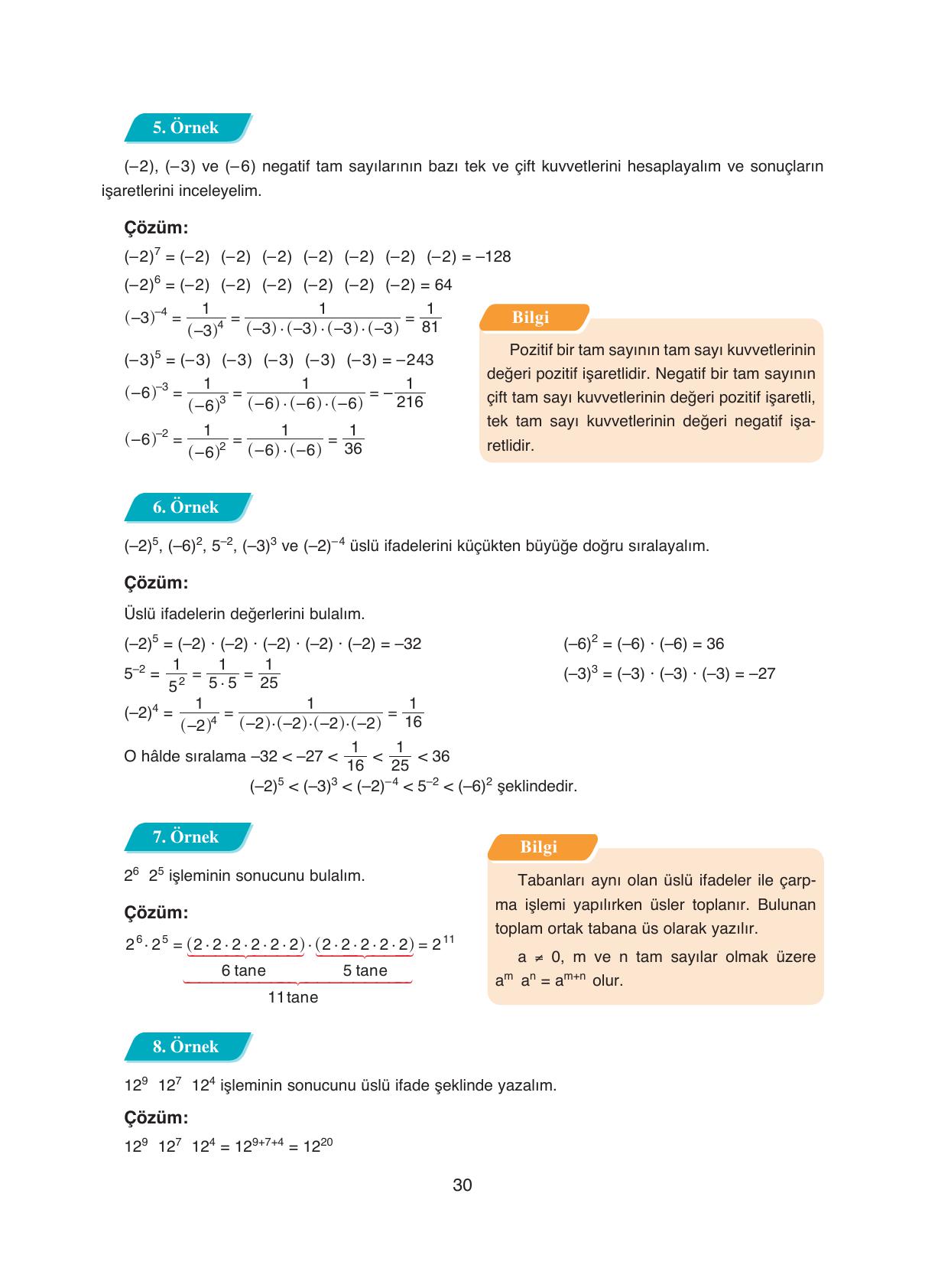 8. Sınıf Ada Yayıncılık Matematik Ders Kitabı Sayfa 30 Cevapları 8. Sınıf Ada Yayıncılık Matematik Ders Kitabı Sayfa 30 Cevapları
