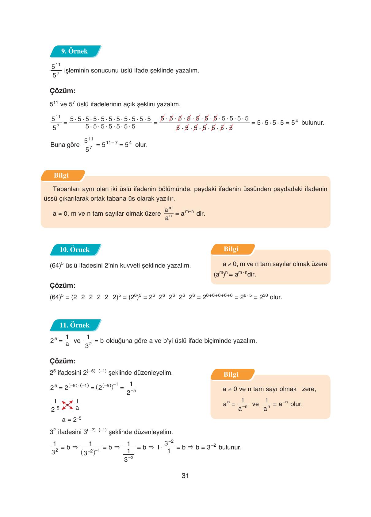 8. Sınıf Ada Yayıncılık Matematik Ders Kitabı Sayfa 31 Cevapları 8. Sınıf Ada Yayıncılık Matematik Ders Kitabı Sayfa 31 Cevapları