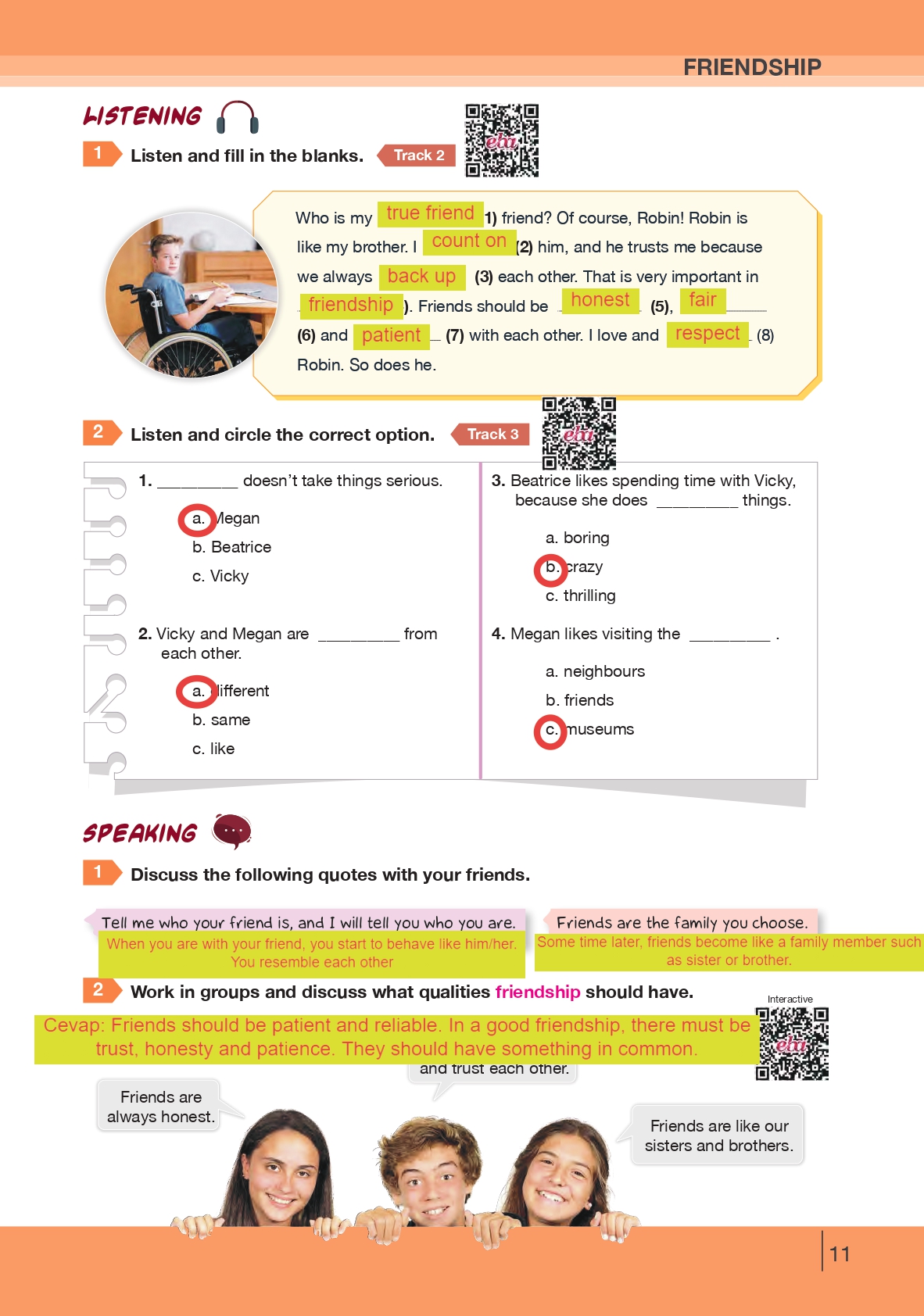 8. Sınıf Bilim Ve Kültür Yayınları İngilizce Ders Kitabı Sayfa 11 Cevapları