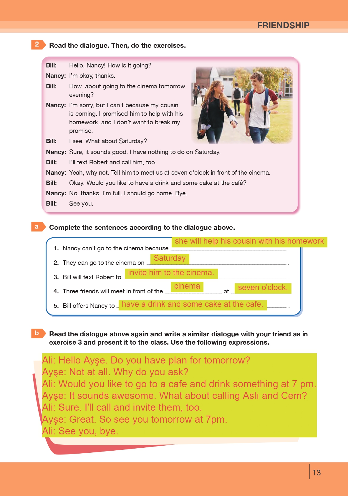 8. Sınıf Bilim Ve Kültür Yayınları İngilizce Ders Kitabı Sayfa 13 Cevapları