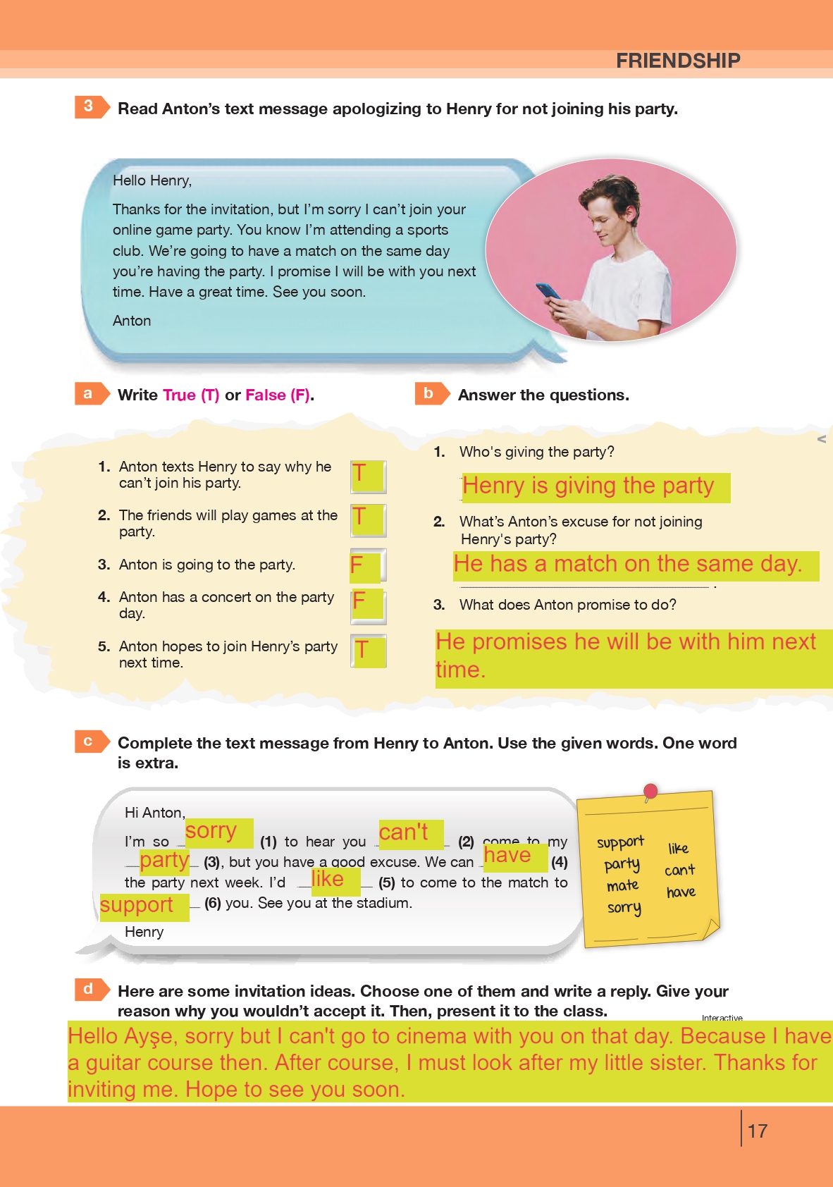 8. Sınıf Bilim Ve Kültür Yayınları İngilizce Ders Kitabı Sayfa 17 Cevapları