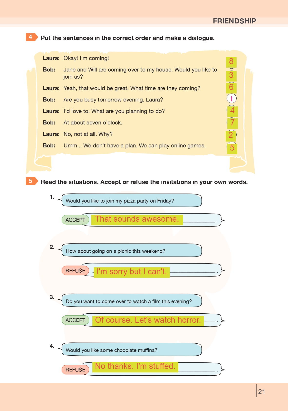 8. Sınıf Bilim Ve Kültür Yayınları İngilizce Ders Kitabı Sayfa 21 Cevapları