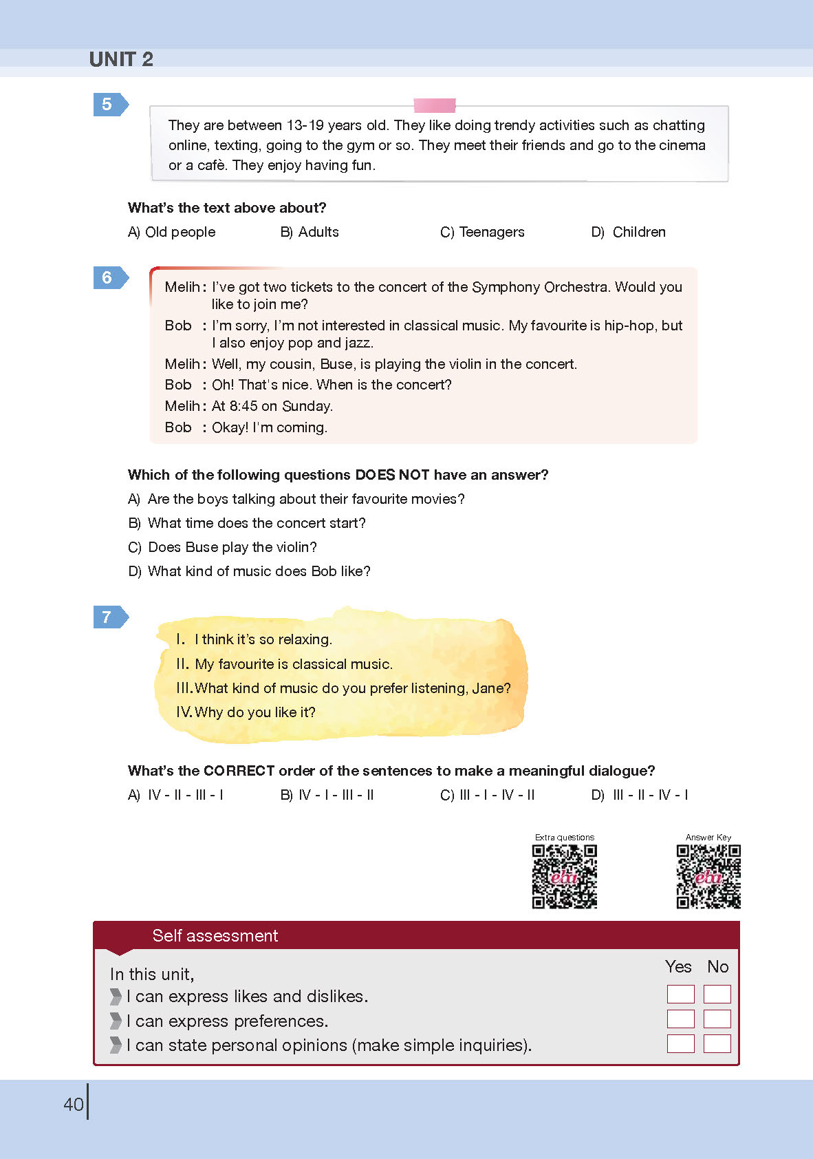 8. Sınıf Bilim Ve Kültür Yayınları İngilizce Ders Kitabı Sayfa 40 Cevapları