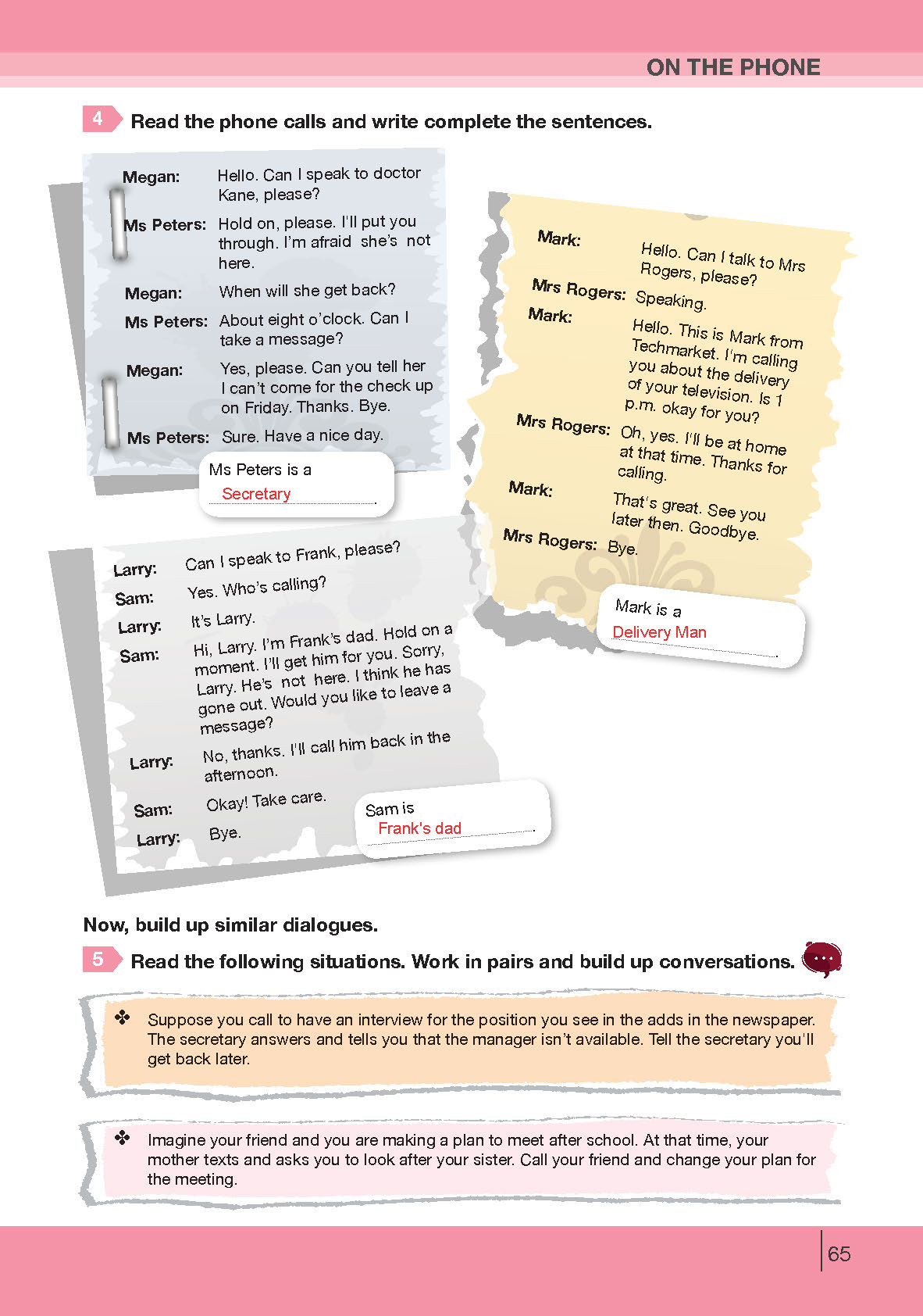 8. Sınıf Bilim Ve Kültür Yayınları İngilizce Ders Kitabı Sayfa 65 Cevapları