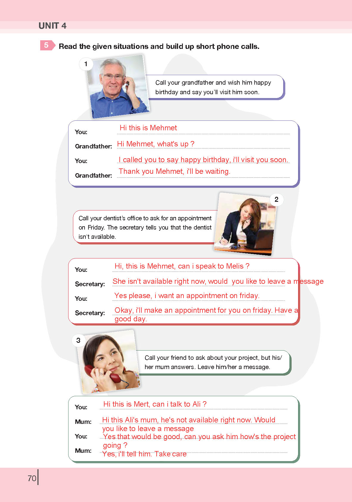 8. Sınıf Bilim Ve Kültür Yayınları İngilizce Ders Kitabı Sayfa 70 Cevapları