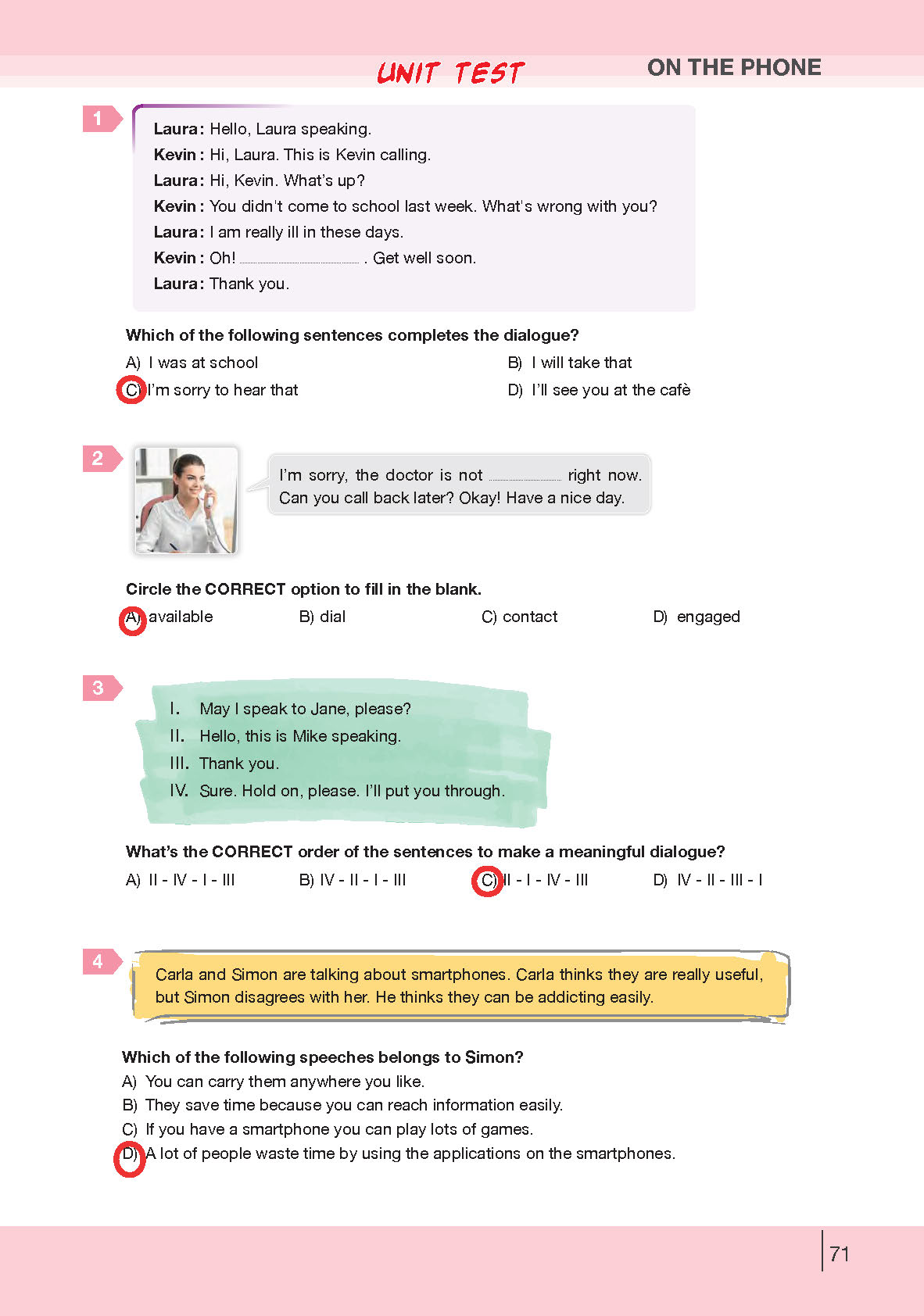 8. Sınıf Bilim Ve Kültür Yayınları İngilizce Ders Kitabı Sayfa 71 Cevapları