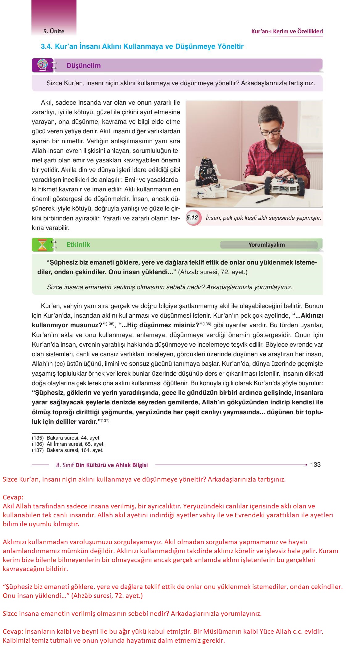 8. Sınıf Gezegen Yayıncılık Din Kültürü Ve Ahlak Bilgisi Ders Kitabı Sayfa 133 Cevapları 8. Sınıf Gezegen Yayıncılık Din Kültürü Ve Ahlak Bilgisi Ders Kitabı Sayfa 133 Cevapları
