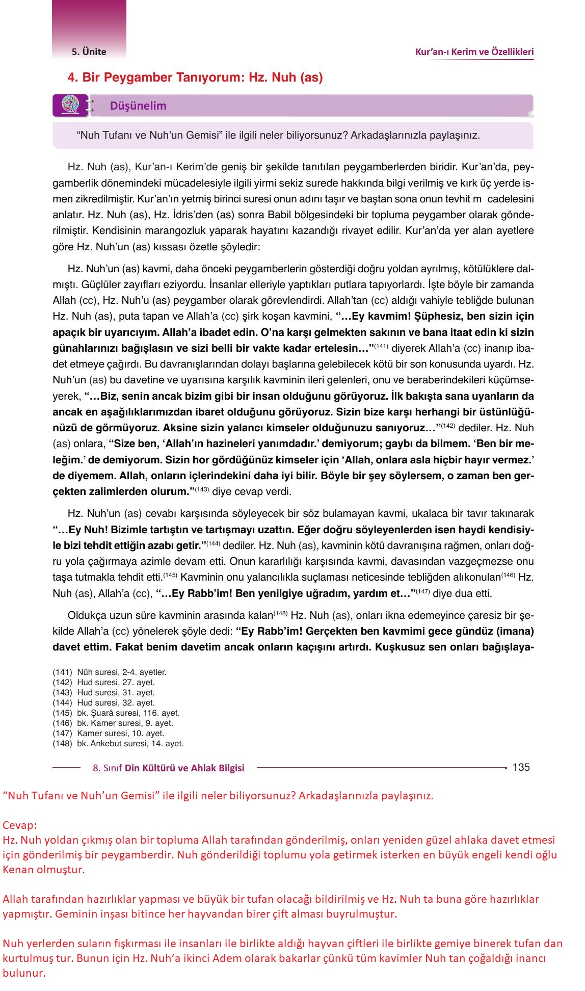 8. Sınıf Gezegen Yayıncılık Din Kültürü Ve Ahlak Bilgisi Ders Kitabı Sayfa 135 Cevapları 8. Sınıf Gezegen Yayıncılık Din Kültürü Ve Ahlak Bilgisi Ders Kitabı Sayfa 135 Cevapları