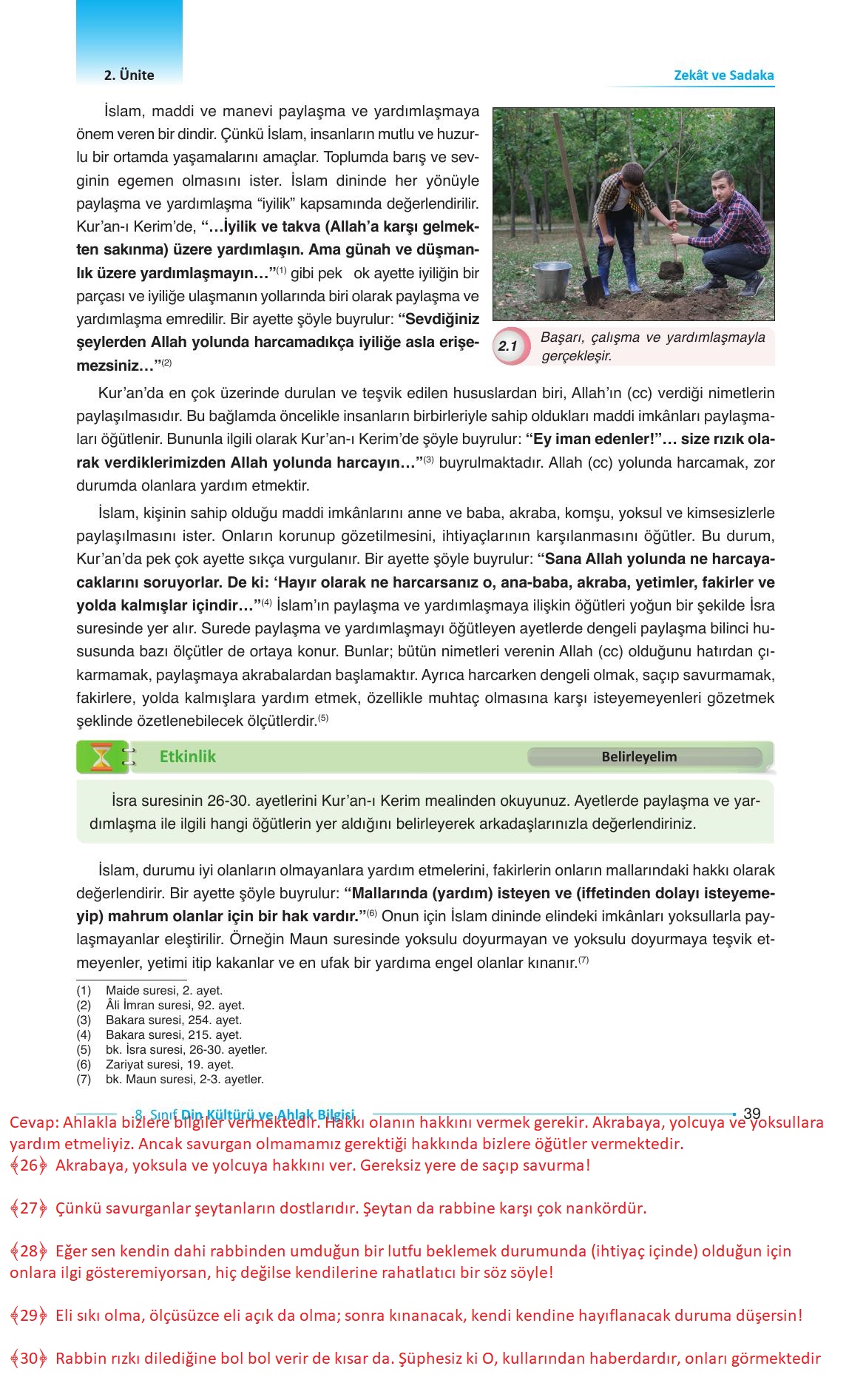 8. Sınıf Gezegen Yayıncılık Din Kültürü Ve Ahlak Bilgisi Ders Kitabı Sayfa 39 Cevapları 8. Sınıf Gezegen Yayıncılık Din Kültürü Ve Ahlak Bilgisi Ders Kitabı Sayfa 39 Cevapları