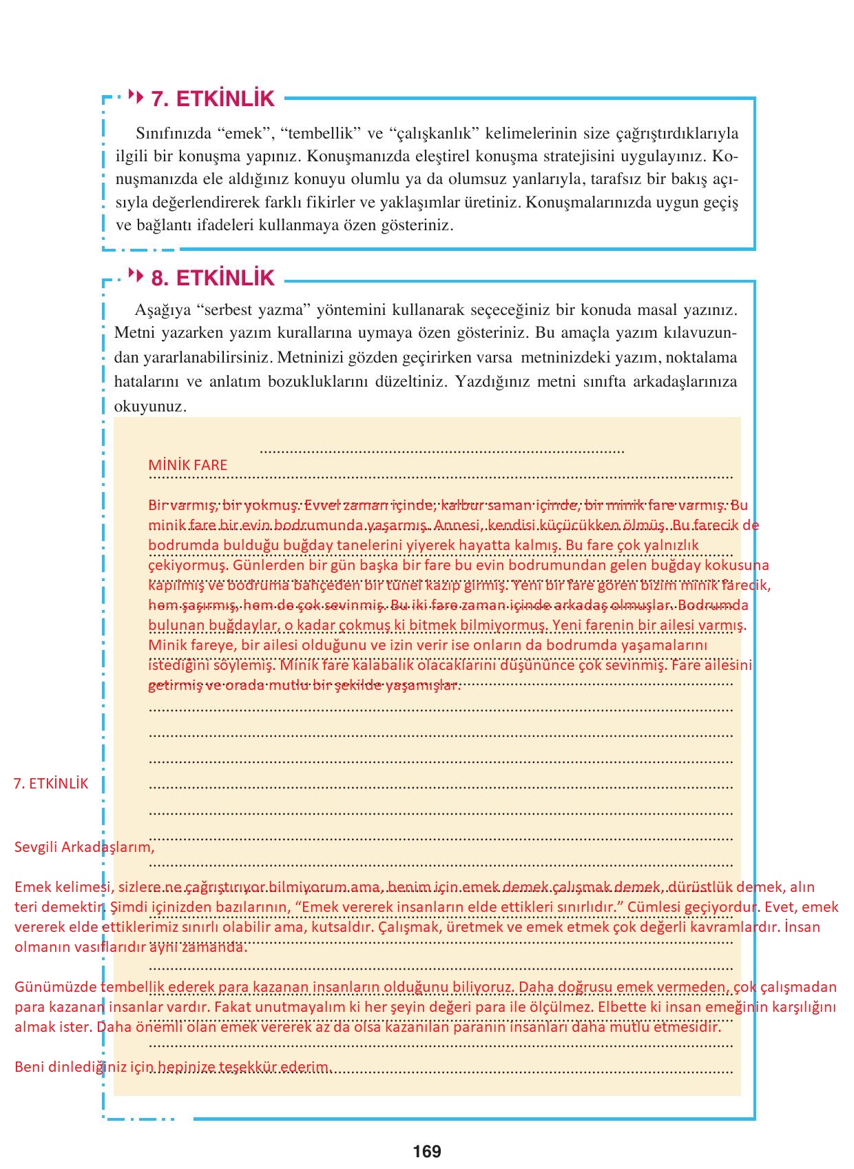 8. Sınıf Hecce Yayıncılık Türkçe Ders Kitabı Sayfa 169 Cevapları