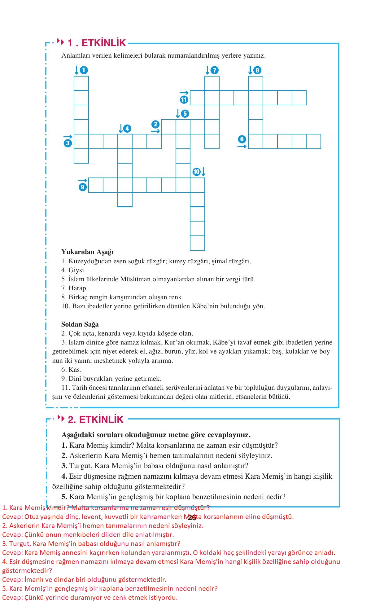 8. Sınıf Hecce Yayıncılık Türkçe Ders Kitabı Sayfa 26 Cevapları