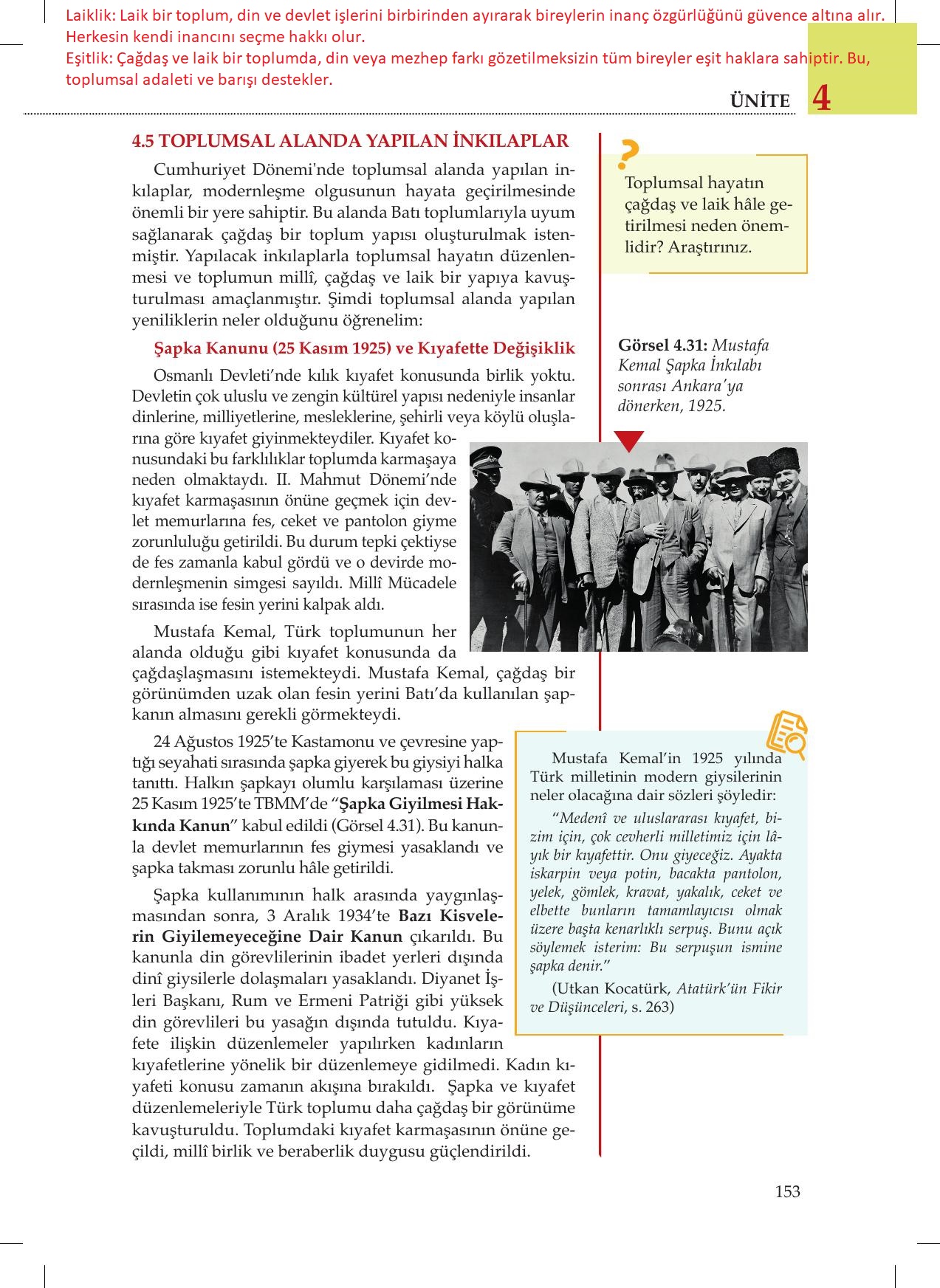 8. Sınıf Meb Yayınları İnkılap Tarihi Ve Atatürkçülük Ders Kitabı Sayfa 153 Cevapları 8. Sınıf Meb Yayınları İnkılap Tarihi Ve Atatürkçülük Ders Kitabı Sayfa 153 Cevapları