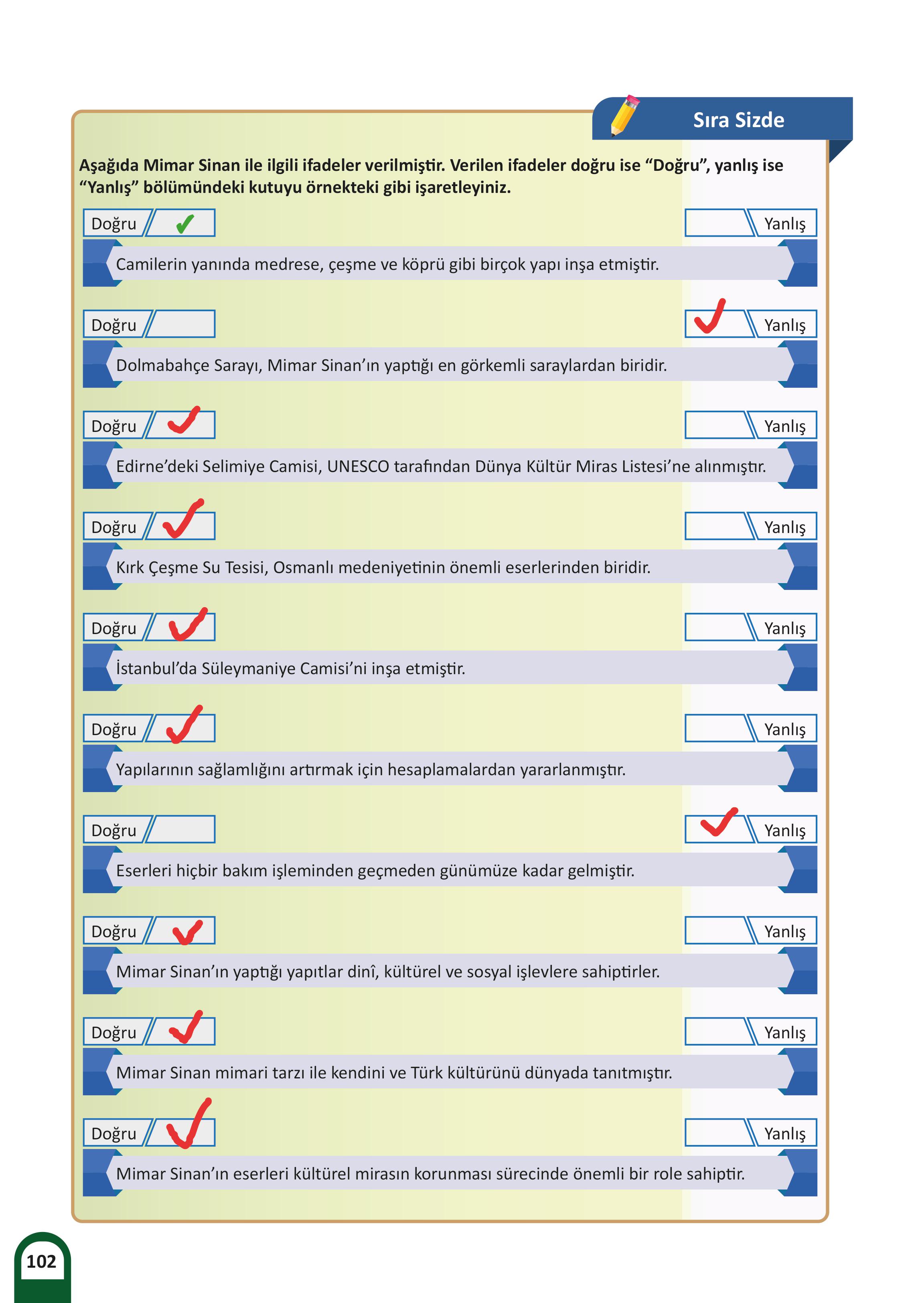 8. Sınıf Meb Yayınları Kültür Ve Medeniyetimize Yön Verenler Ders Kitabı Sayfa 103 Cevapları