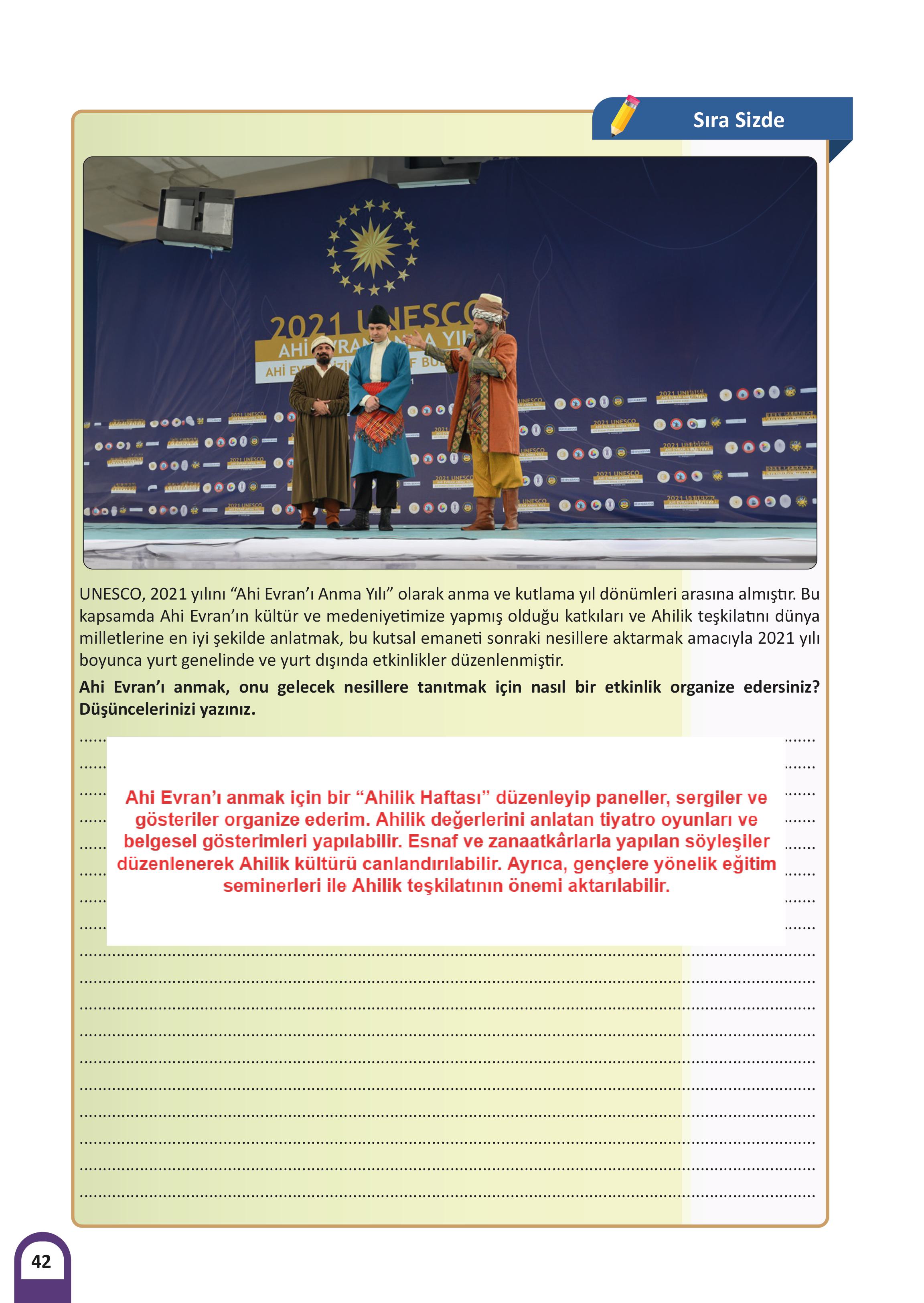 8. Sınıf Meb Yayınları Kültür Ve Medeniyetimize Yön Verenler Ders Kitabı Sayfa 43 Cevapları