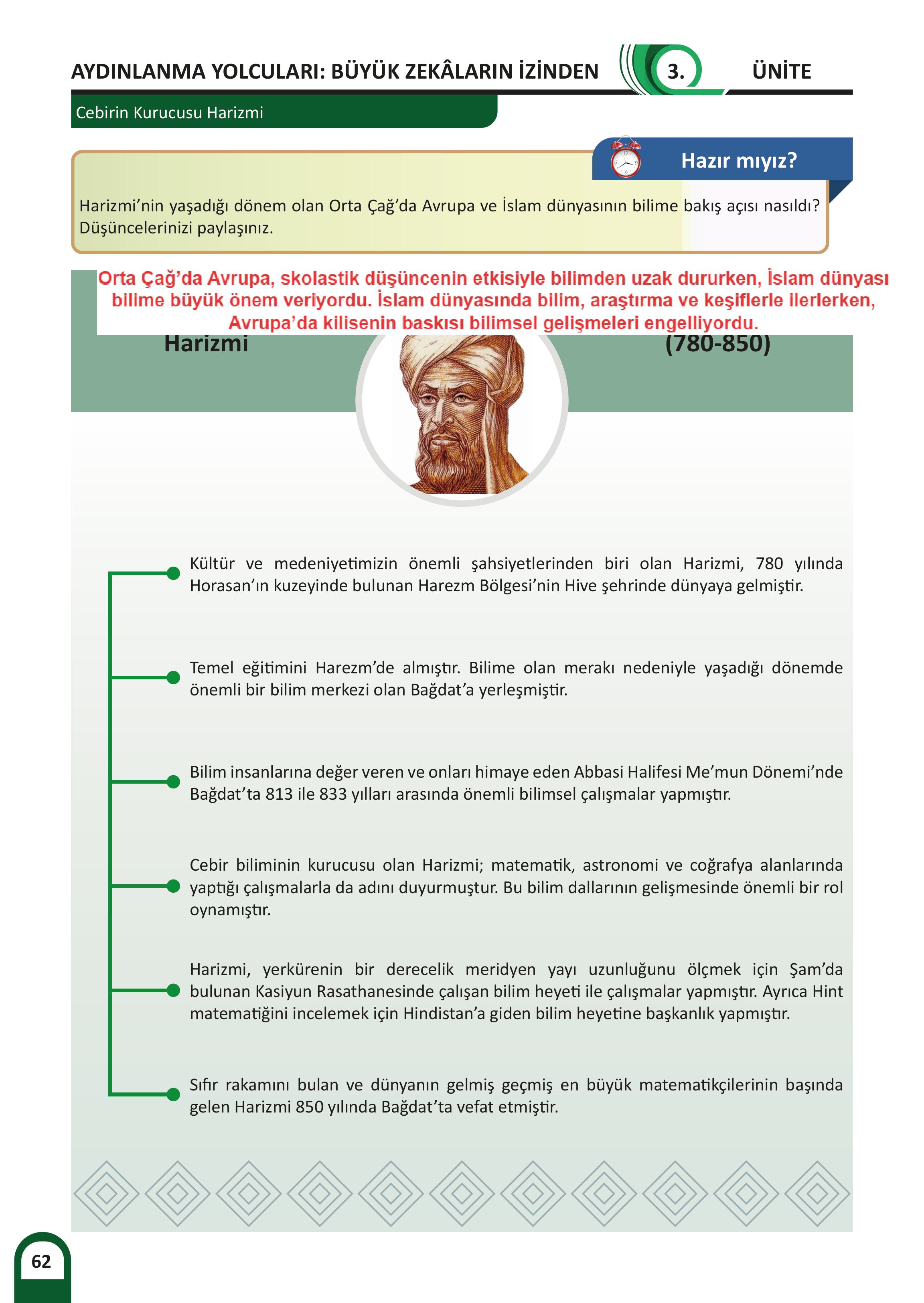 8. Sınıf Meb Yayınları Kültür Ve Medeniyetimize Yön Verenler Ders Kitabı Sayfa 63 Cevapları