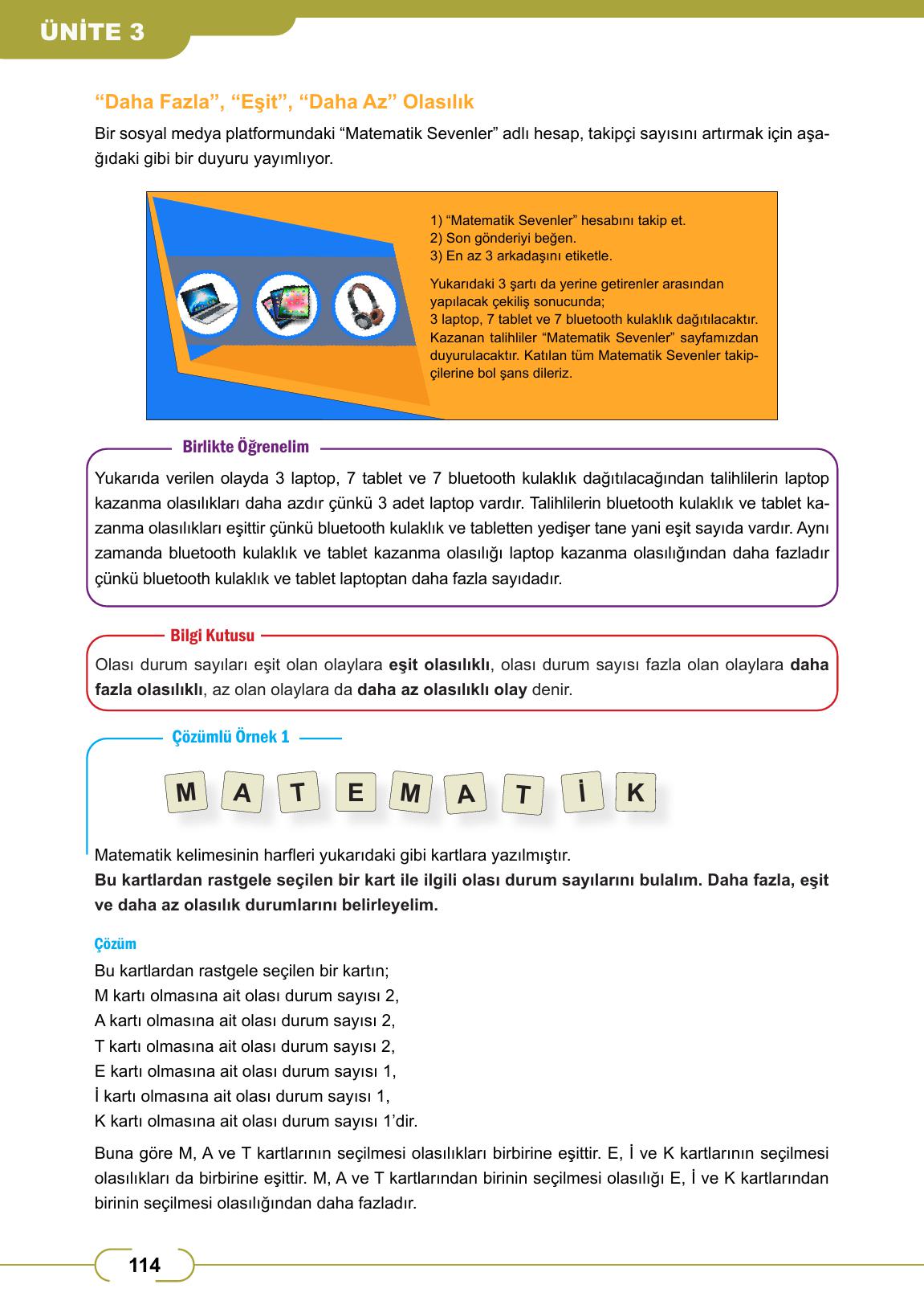 8. Sınıf Meb Yayınları Matematik Ders Kitabı Sayfa 114 Cevapları