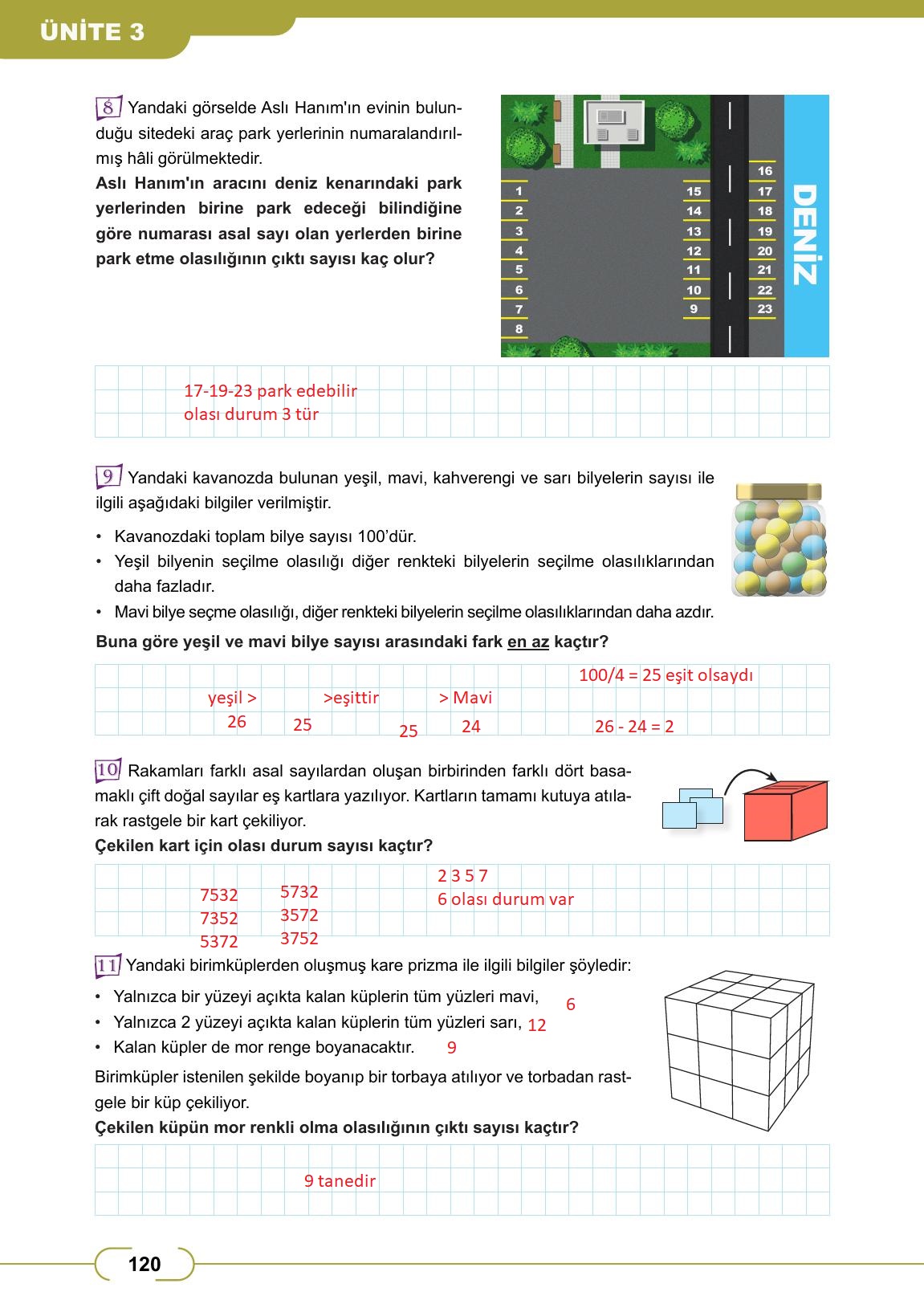 8. Sınıf Meb Yayınları Matematik Ders Kitabı Sayfa 120 Cevapları