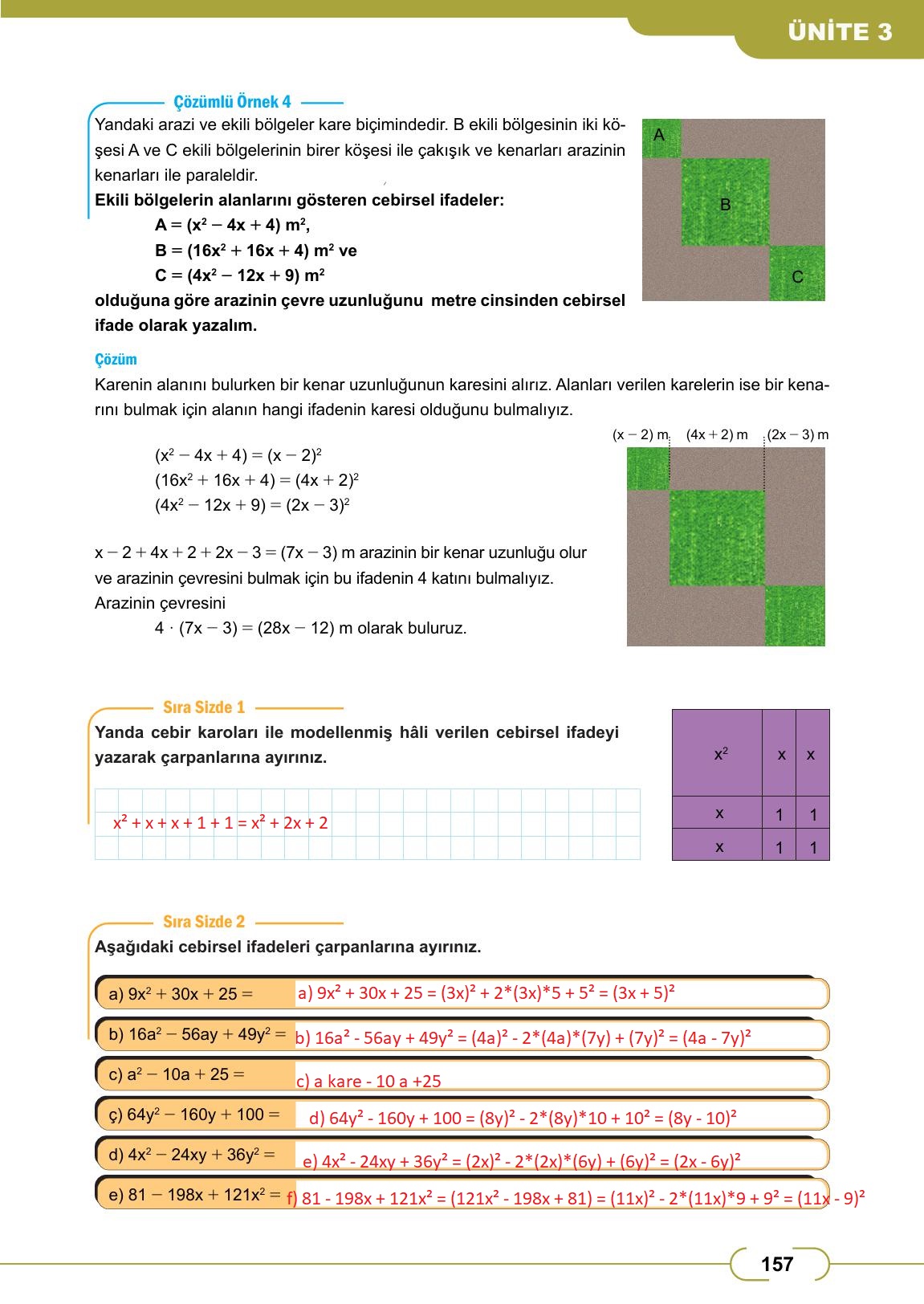 8. Sınıf Meb Yayınları Matematik Ders Kitabı Sayfa 157 Cevapları