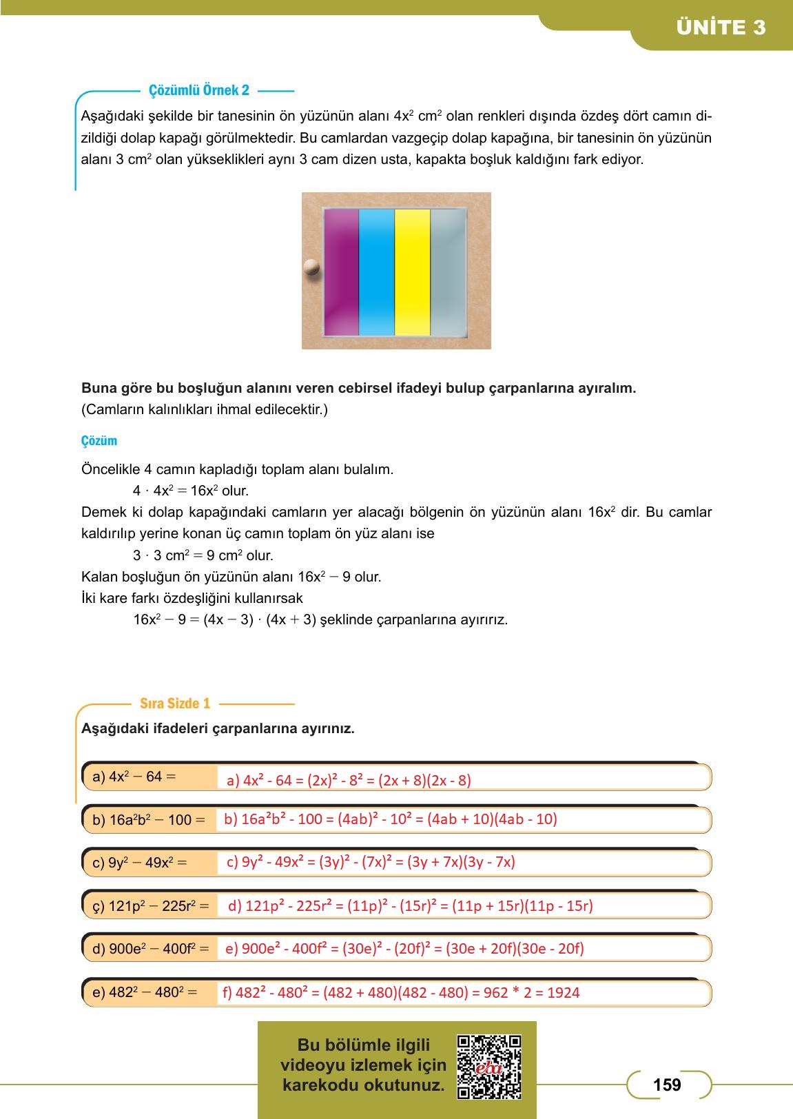8. Sınıf Meb Yayınları Matematik Ders Kitabı Sayfa 159 Cevapları