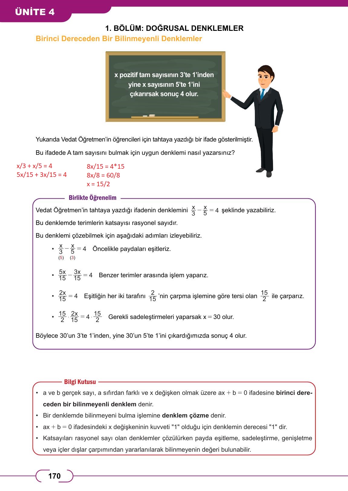 8. Sınıf Meb Yayınları Matematik Ders Kitabı Sayfa 170 Cevapları 8. Sınıf Meb Yayınları Matematik Ders Kitabı Sayfa 170 Cevapları
