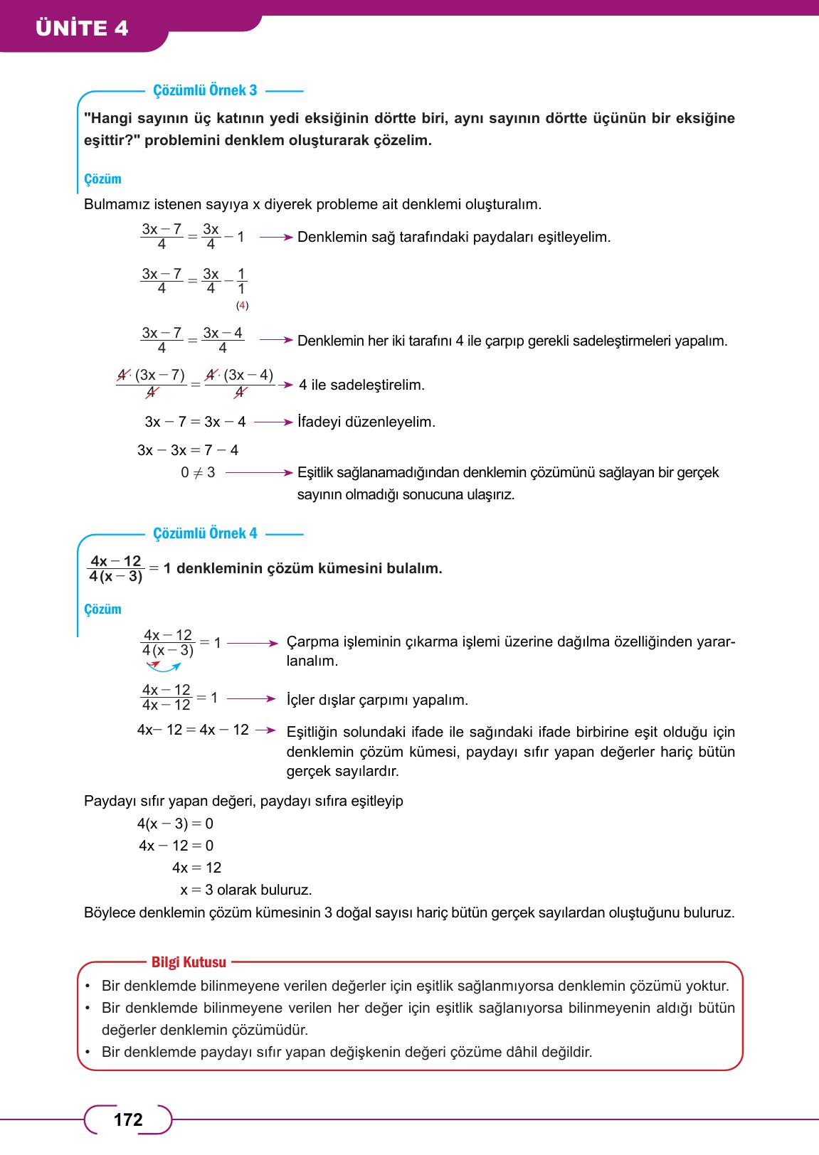 8. Sınıf Meb Yayınları Matematik Ders Kitabı Sayfa 172 Cevapları