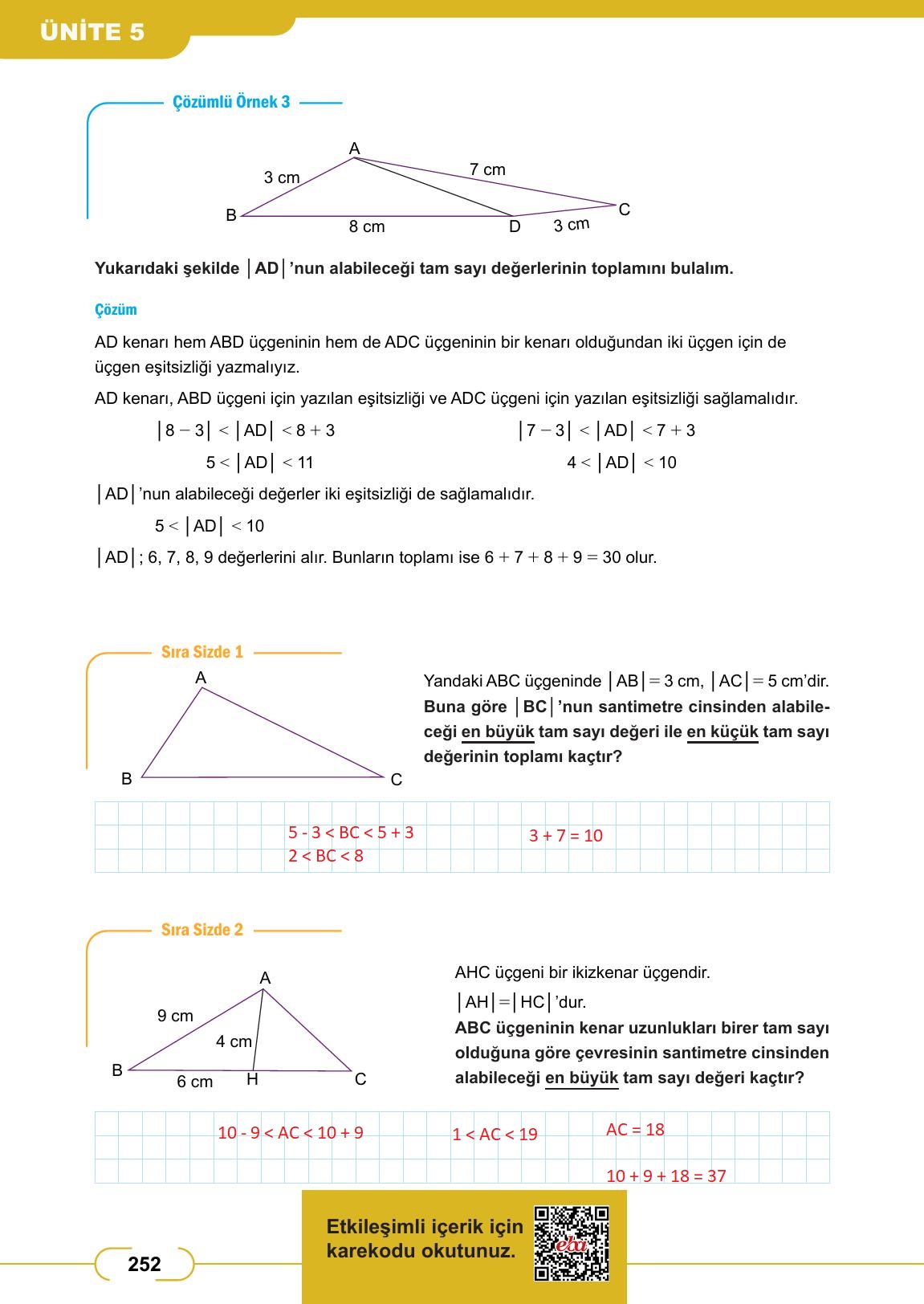 8. Sınıf Meb Yayınları Matematik Ders Kitabı Sayfa 252 Cevapları