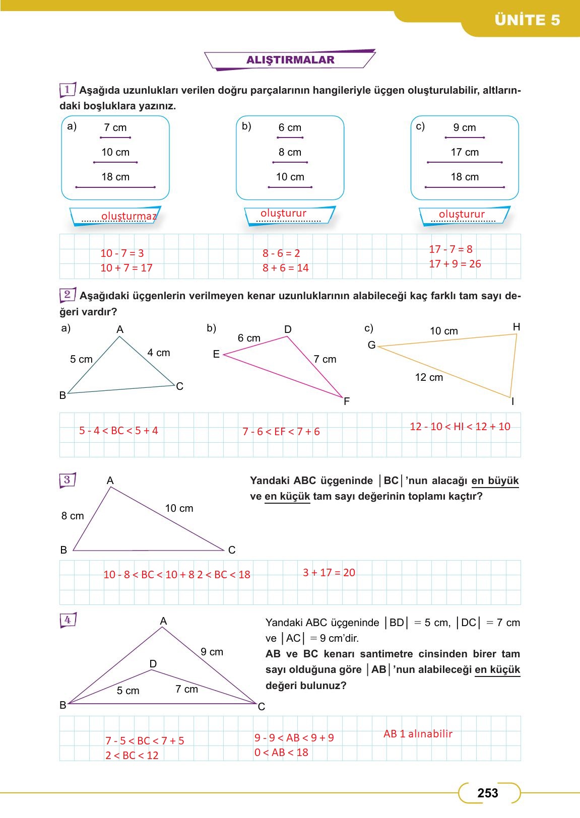 8. Sınıf Meb Yayınları Matematik Ders Kitabı Sayfa 253 Cevapları