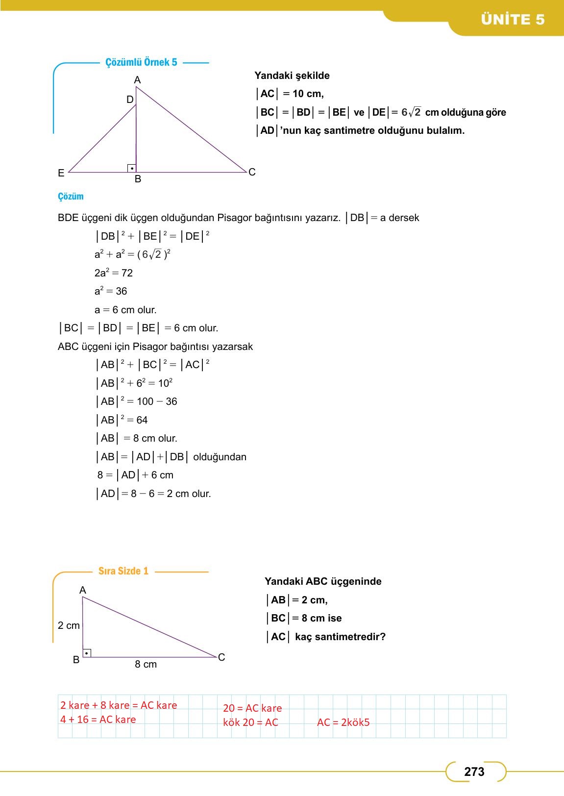 8. Sınıf Meb Yayınları Matematik Ders Kitabı Sayfa 273 Cevapları