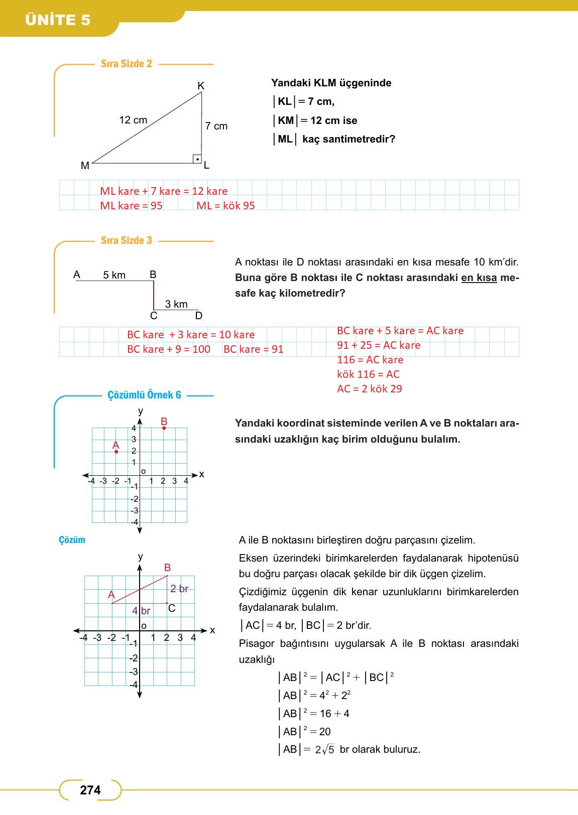 8. Sınıf Meb Yayınları Matematik Ders Kitabı Sayfa 274 Cevapları