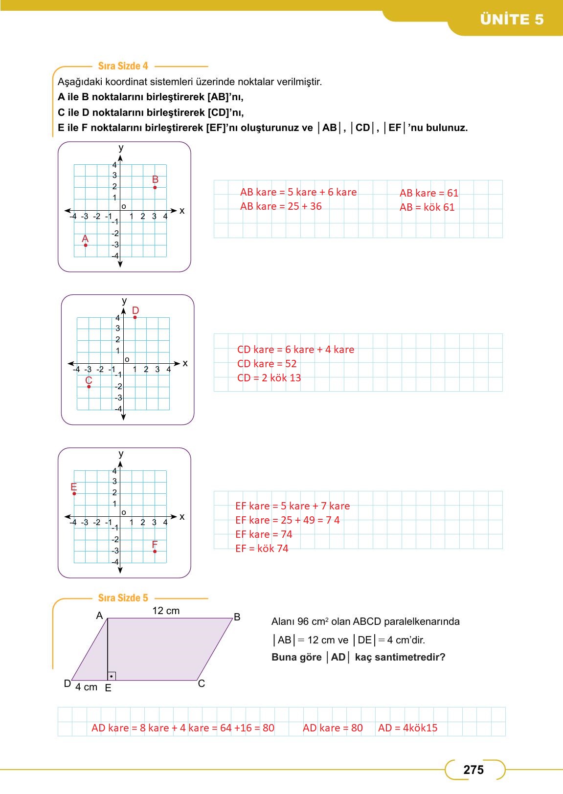 8. Sınıf Meb Yayınları Matematik Ders Kitabı Sayfa 275 Cevapları
