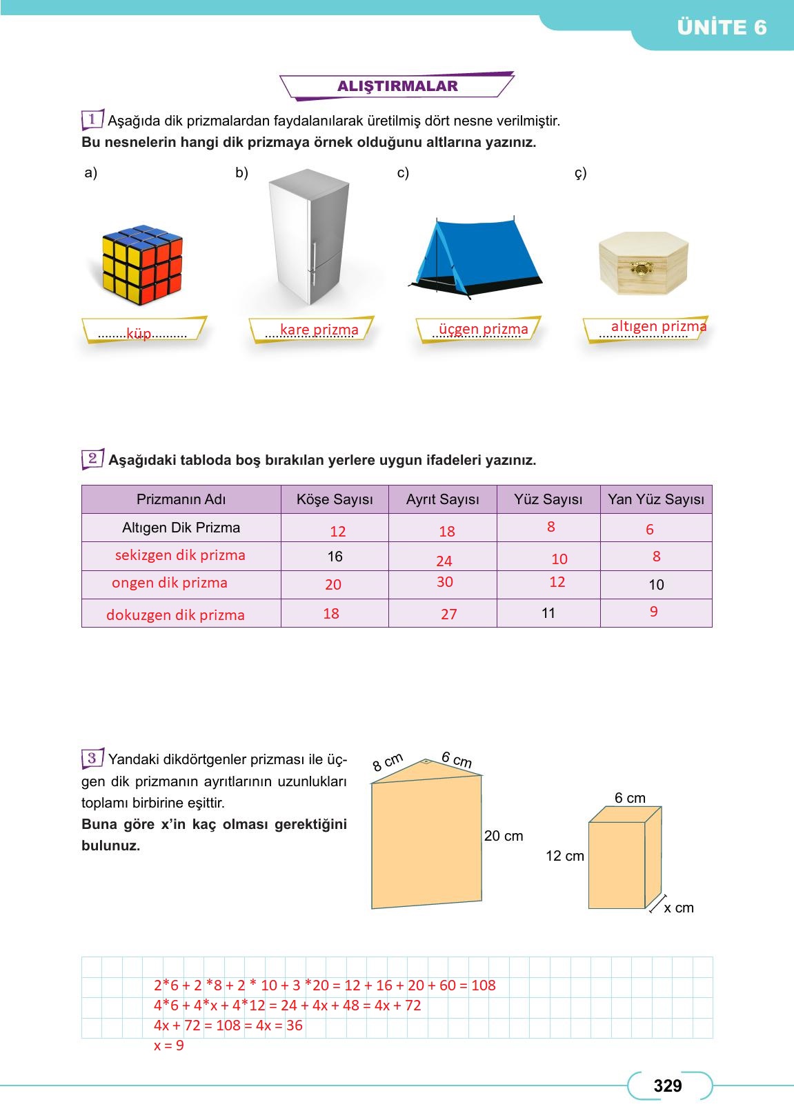 8. Sınıf Meb Yayınları Matematik Ders Kitabı Sayfa 329 Cevapları 8. Sınıf Meb Yayınları Matematik Ders Kitabı Sayfa 329 Cevapları