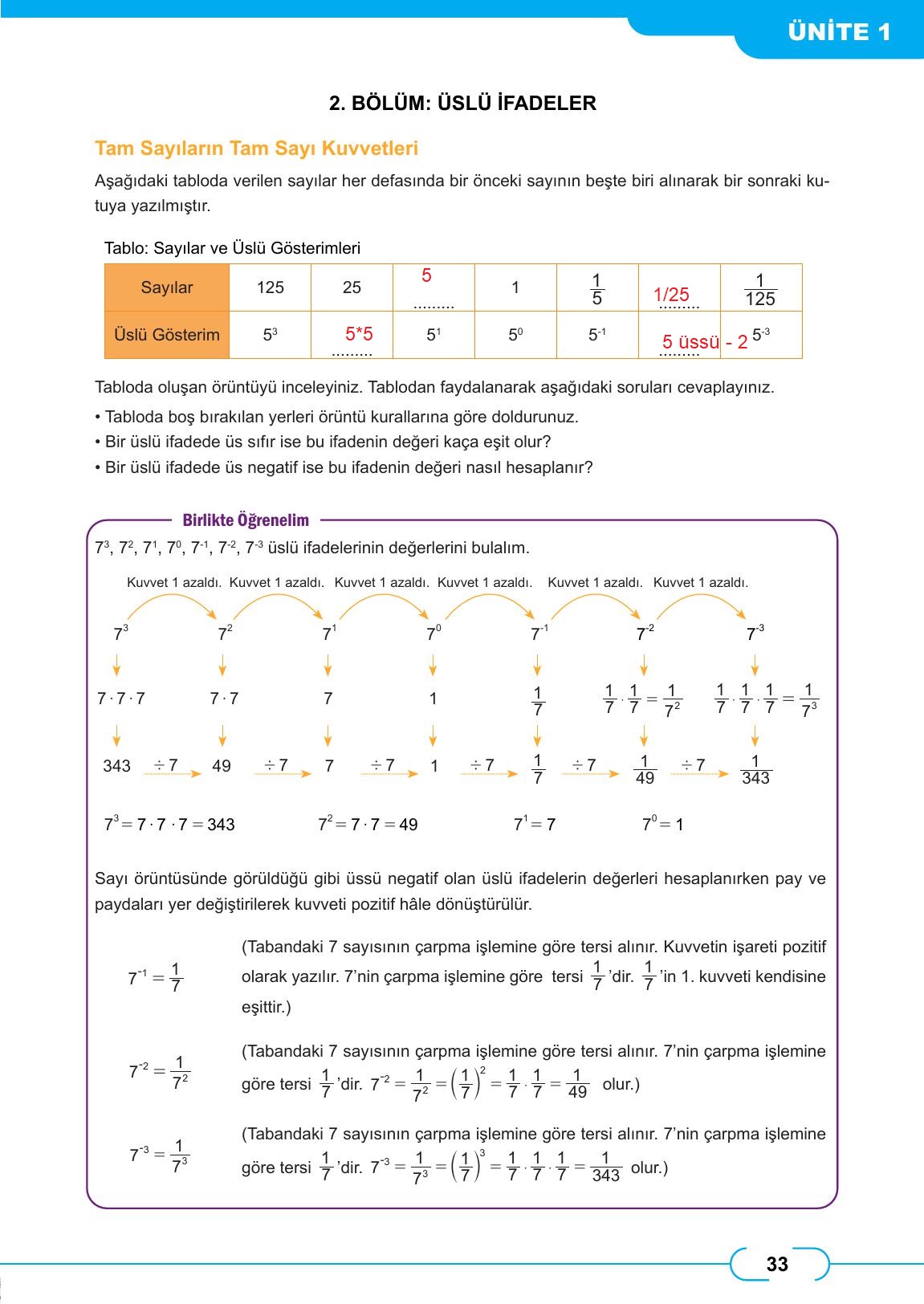 8. Sınıf Meb Yayınları Matematik Ders Kitabı Sayfa 33 Cevapları 8. Sınıf Meb Yayınları Matematik Ders Kitabı Sayfa 33 Cevapları