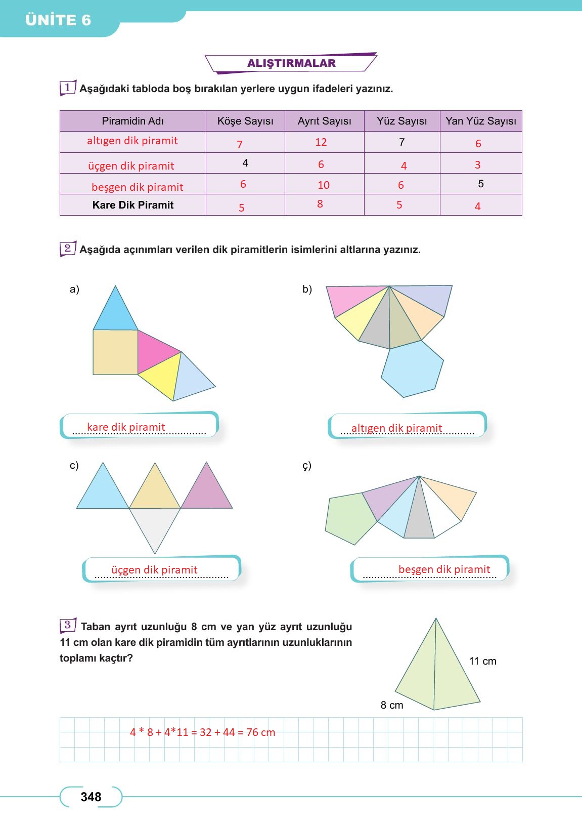 8. Sınıf Meb Yayınları Matematik Ders Kitabı Sayfa 348 Cevapları