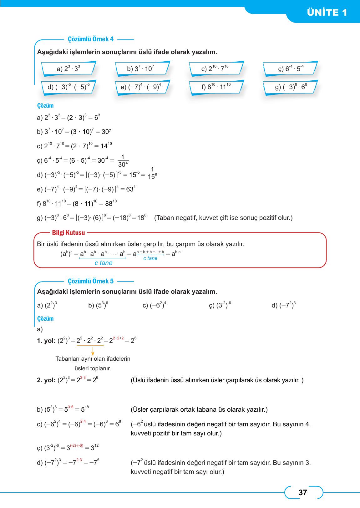 8. Sınıf Meb Yayınları Matematik Ders Kitabı Sayfa 37 Cevapları