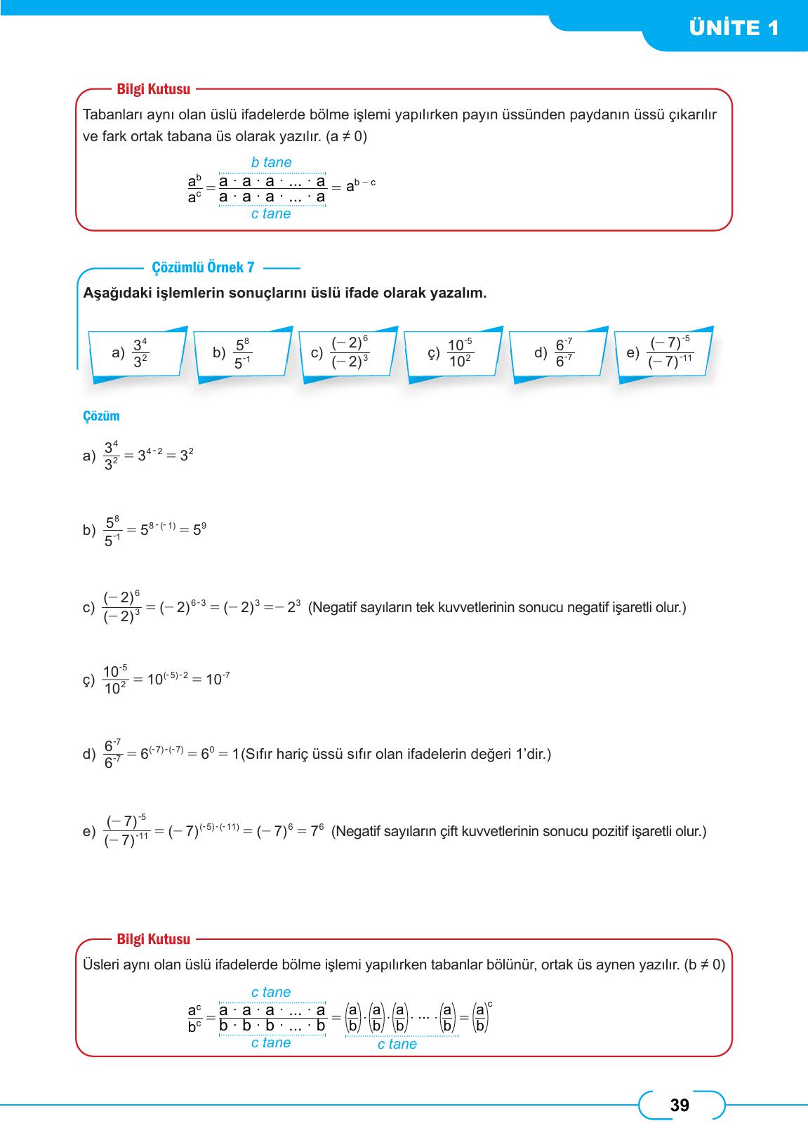 8. Sınıf Meb Yayınları Matematik Ders Kitabı Sayfa 39 Cevapları