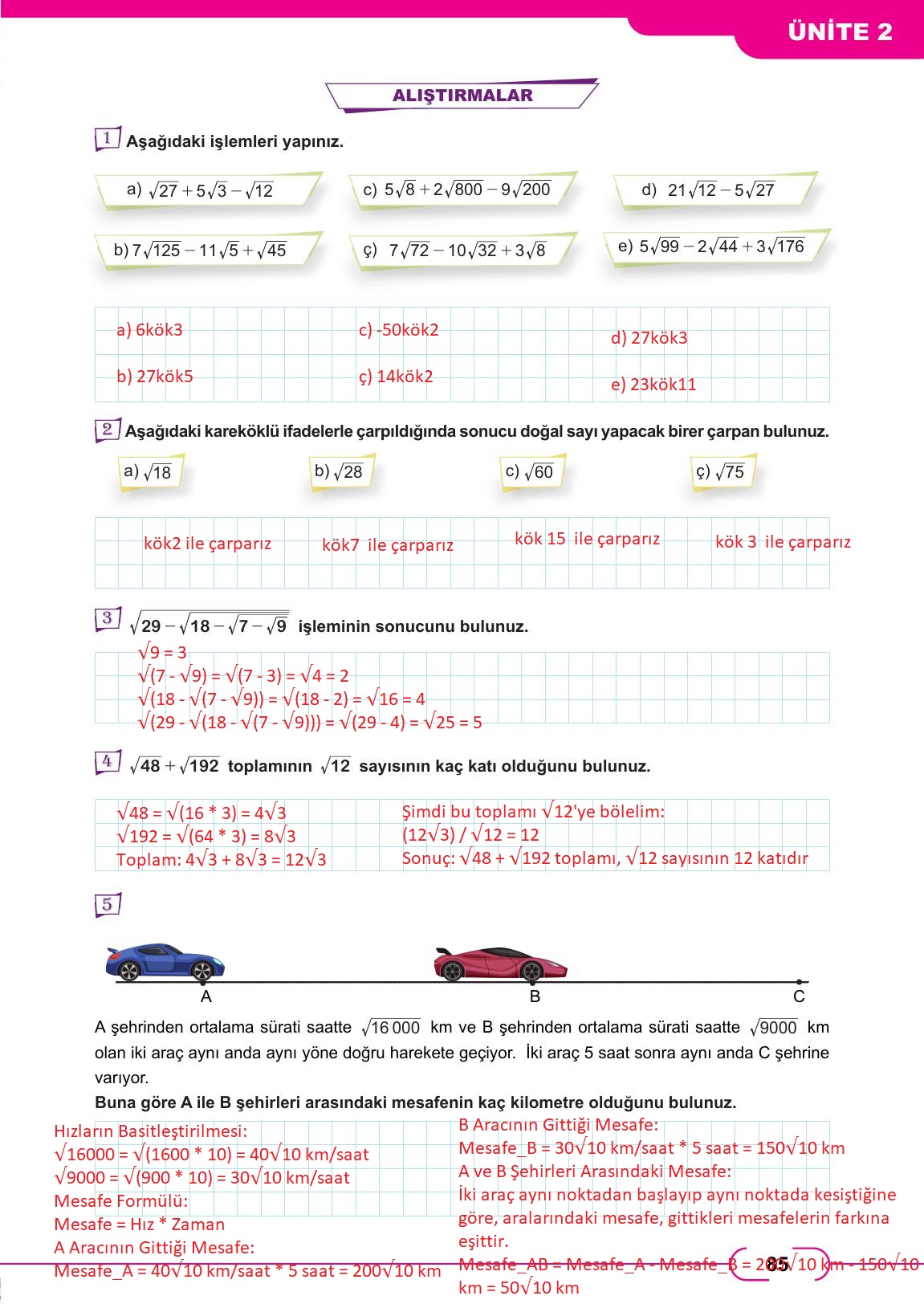 8. Sınıf Meb Yayınları Matematik Ders Kitabı Sayfa 85 Cevapları 8. Sınıf Meb Yayınları Matematik Ders Kitabı Sayfa 85 Cevapları