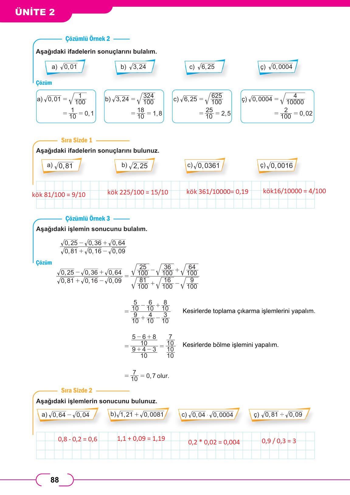 8. Sınıf Meb Yayınları Matematik Ders Kitabı Sayfa 88 Cevapları 8. Sınıf Meb Yayınları Matematik Ders Kitabı Sayfa 88 Cevapları