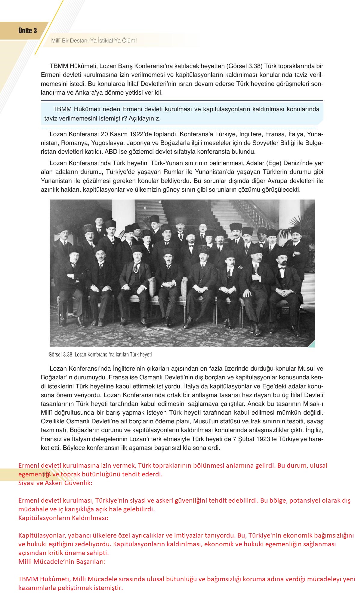 8. Sınıf Semih Ofset Sek Yayınları İnkılap Tarihi Ve Atatürkçülük Ders Kitabı Sayfa 116 Cevapları