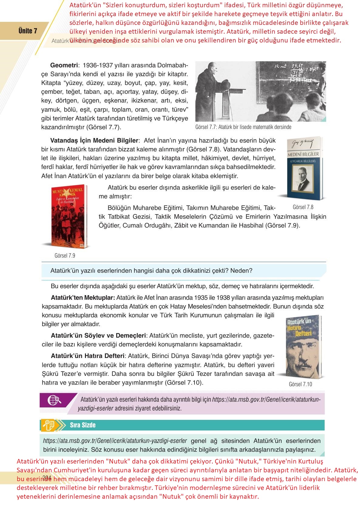 8. Sınıf Semih Ofset Sek Yayınları İnkılap Tarihi Ve Atatürkçülük Ders Kitabı Sayfa 204 Cevapları