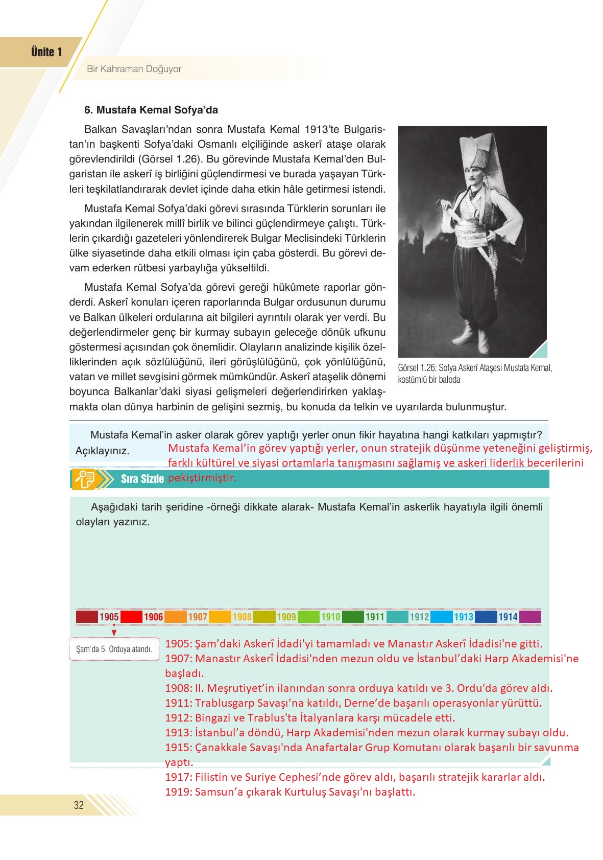 8. Sınıf Semih Ofset Sek Yayınları İnkılap Tarihi Ve Atatürkçülük Ders Kitabı Sayfa 32 Cevapları