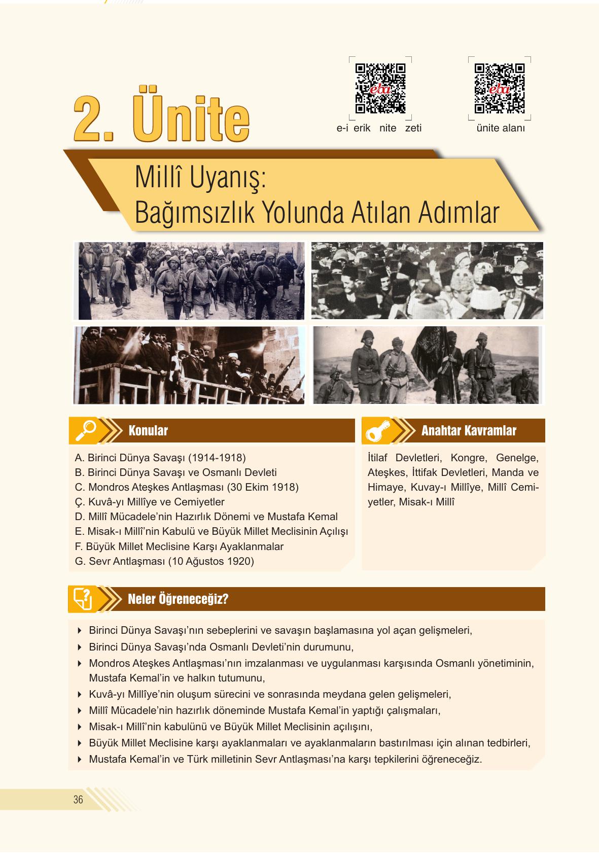 8. Sınıf Semih Ofset Sek Yayınları İnkılap Tarihi Ve Atatürkçülük Ders Kitabı Sayfa 36 Cevapları