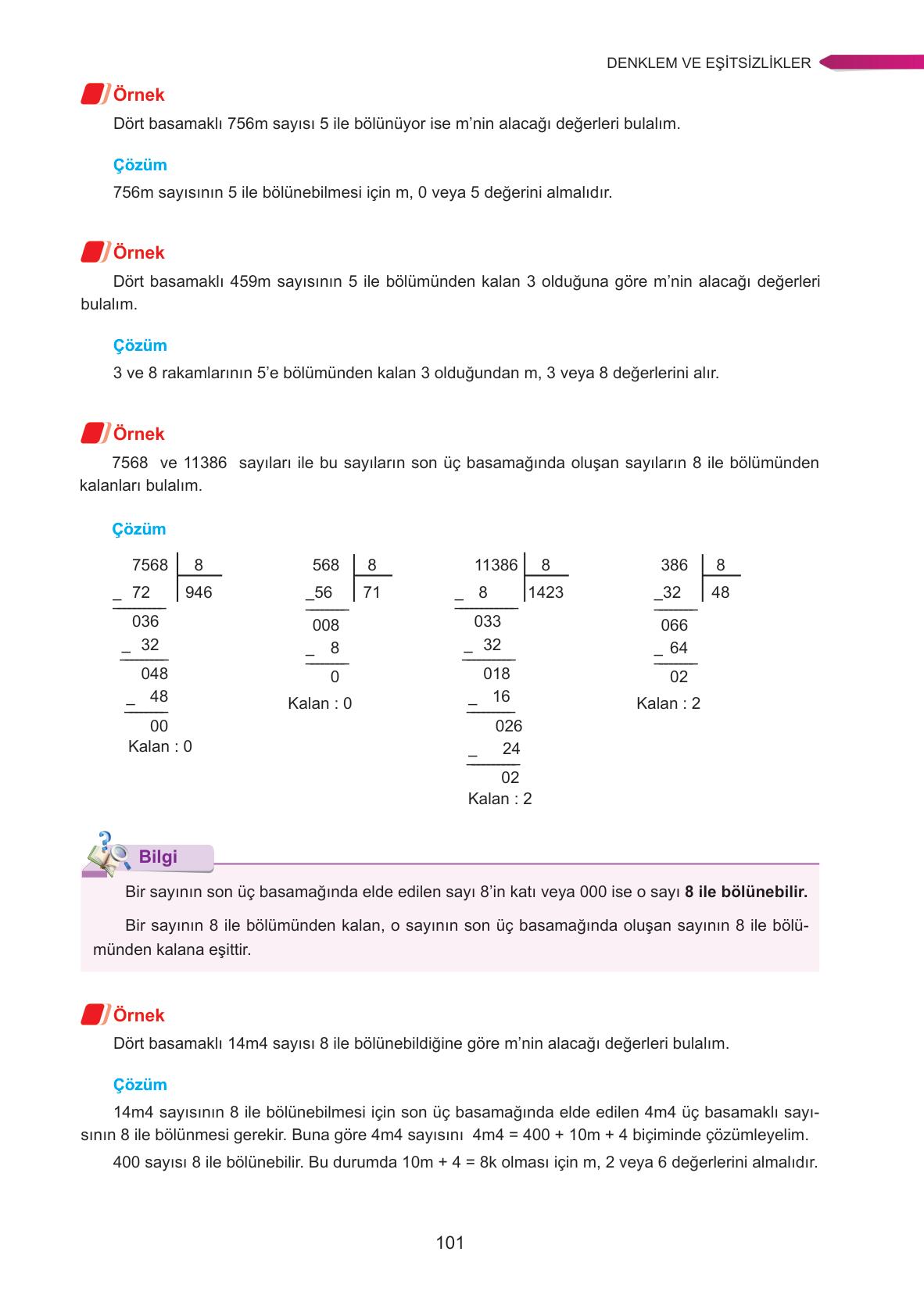 9. Sınıf Ata Yayınları Matematik Ders Kitabı Sayfa 101 Cevapları